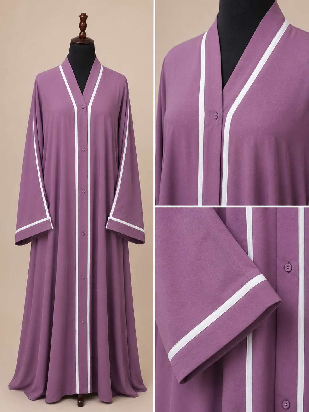 Pure Line Abaya- Lilac