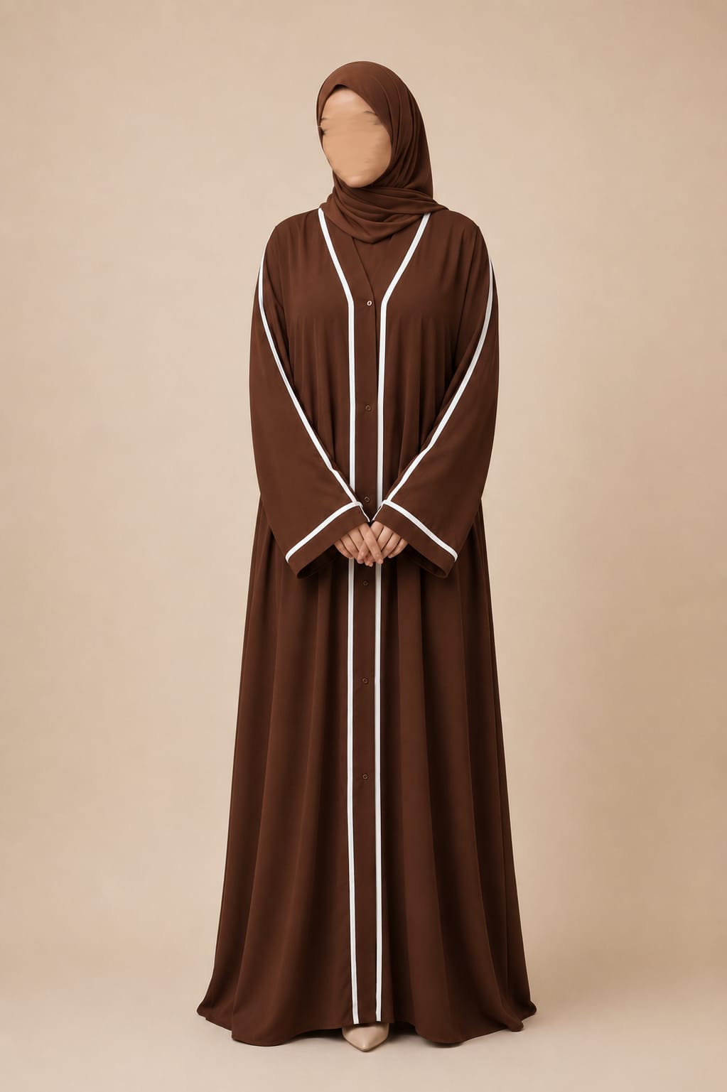 Pure Line Abaya- Brown