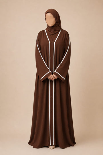 Pure Line Abaya- Brown