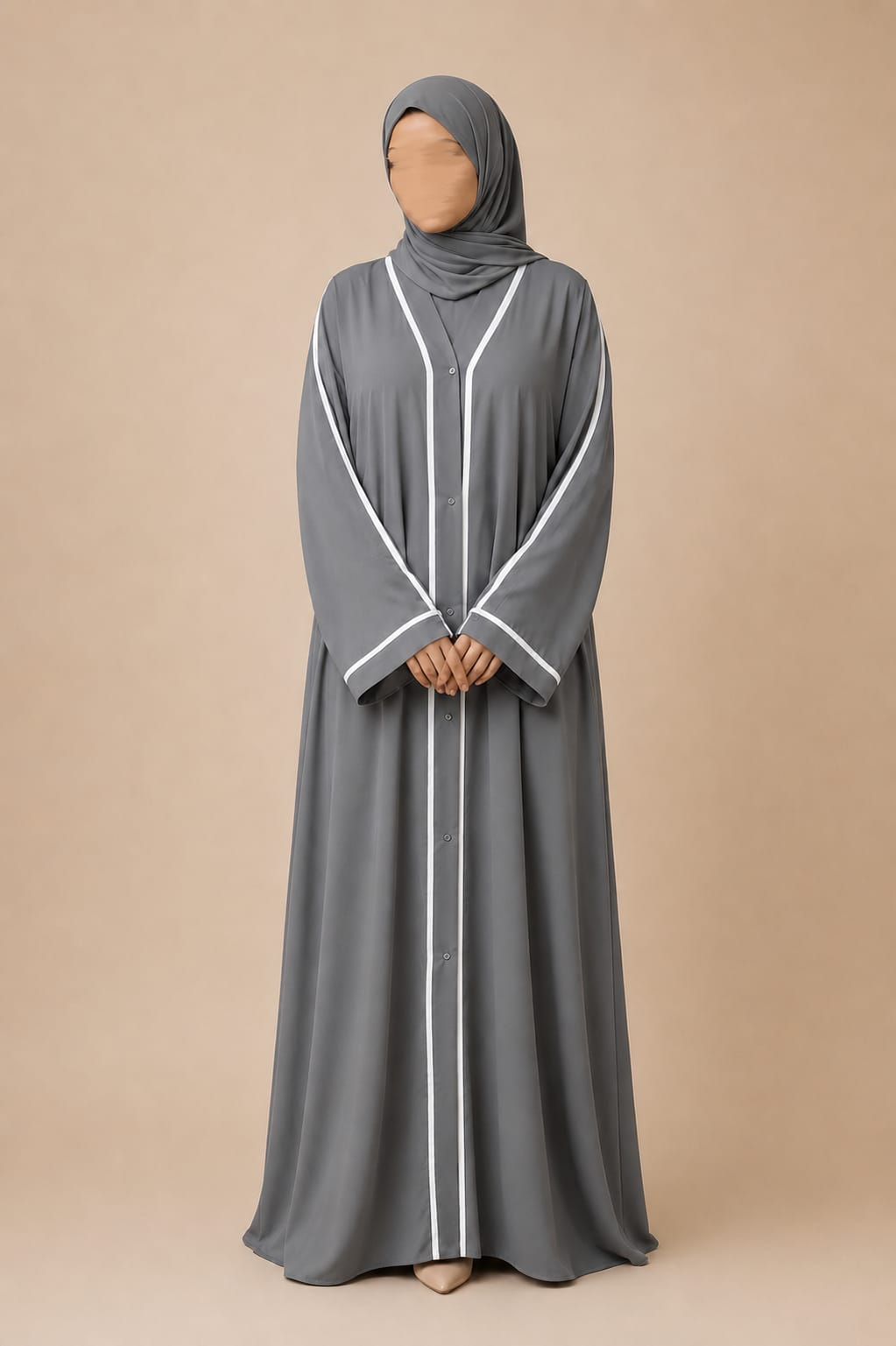 Pure Line Abaya- Grey