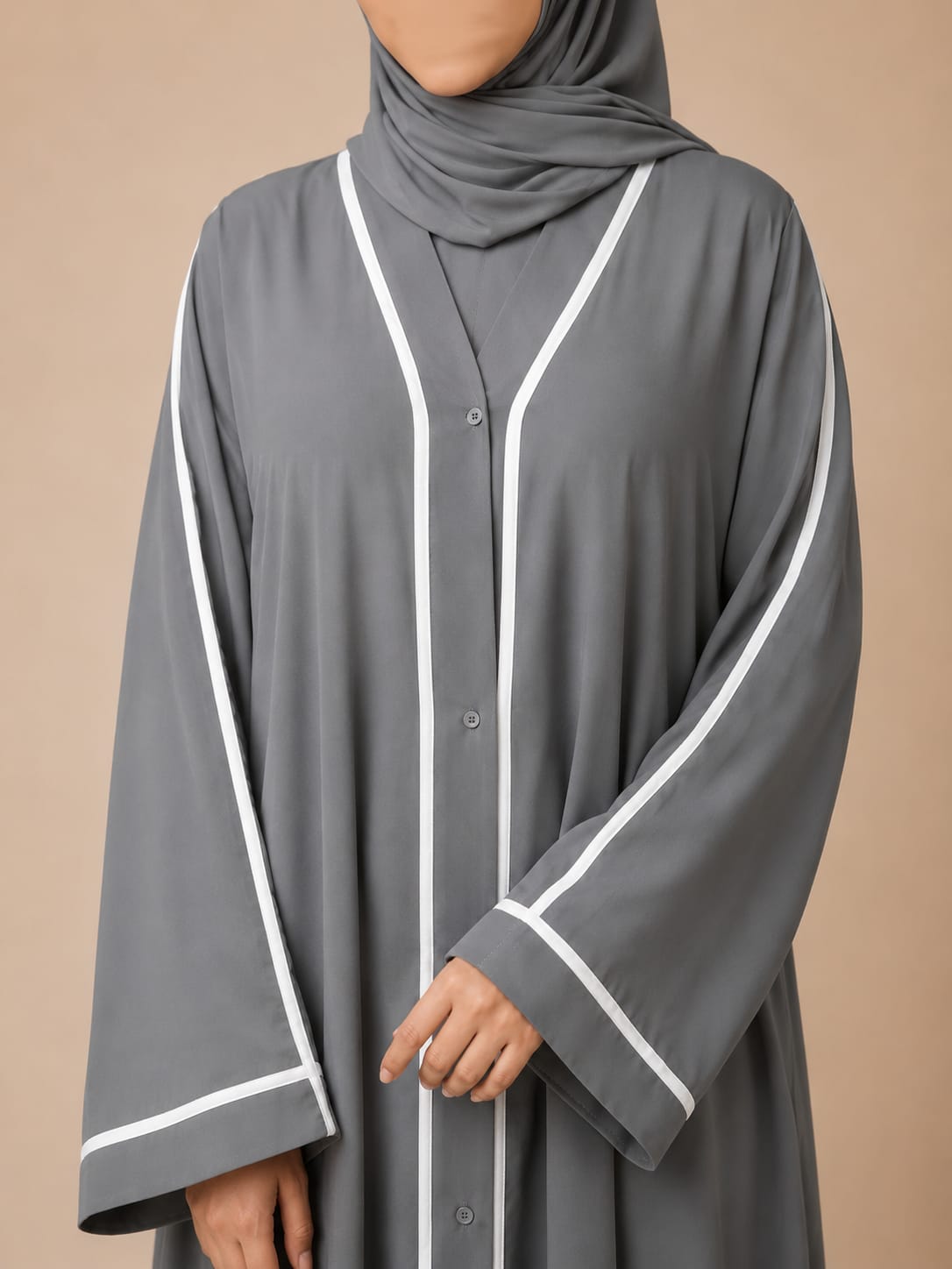Pure Line Abaya- Grey