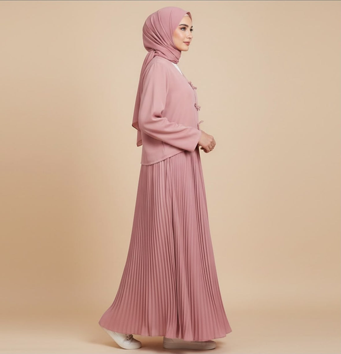 Pleated Skirt  Top - Rose