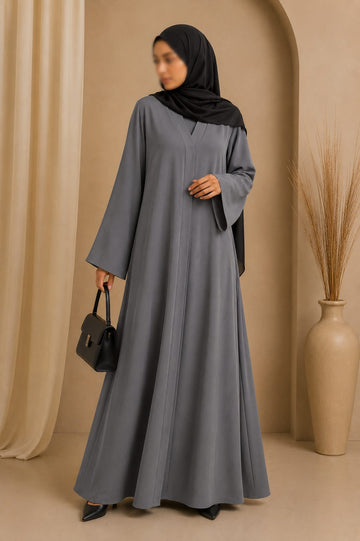 Everyday Front Open Abaya - Ash