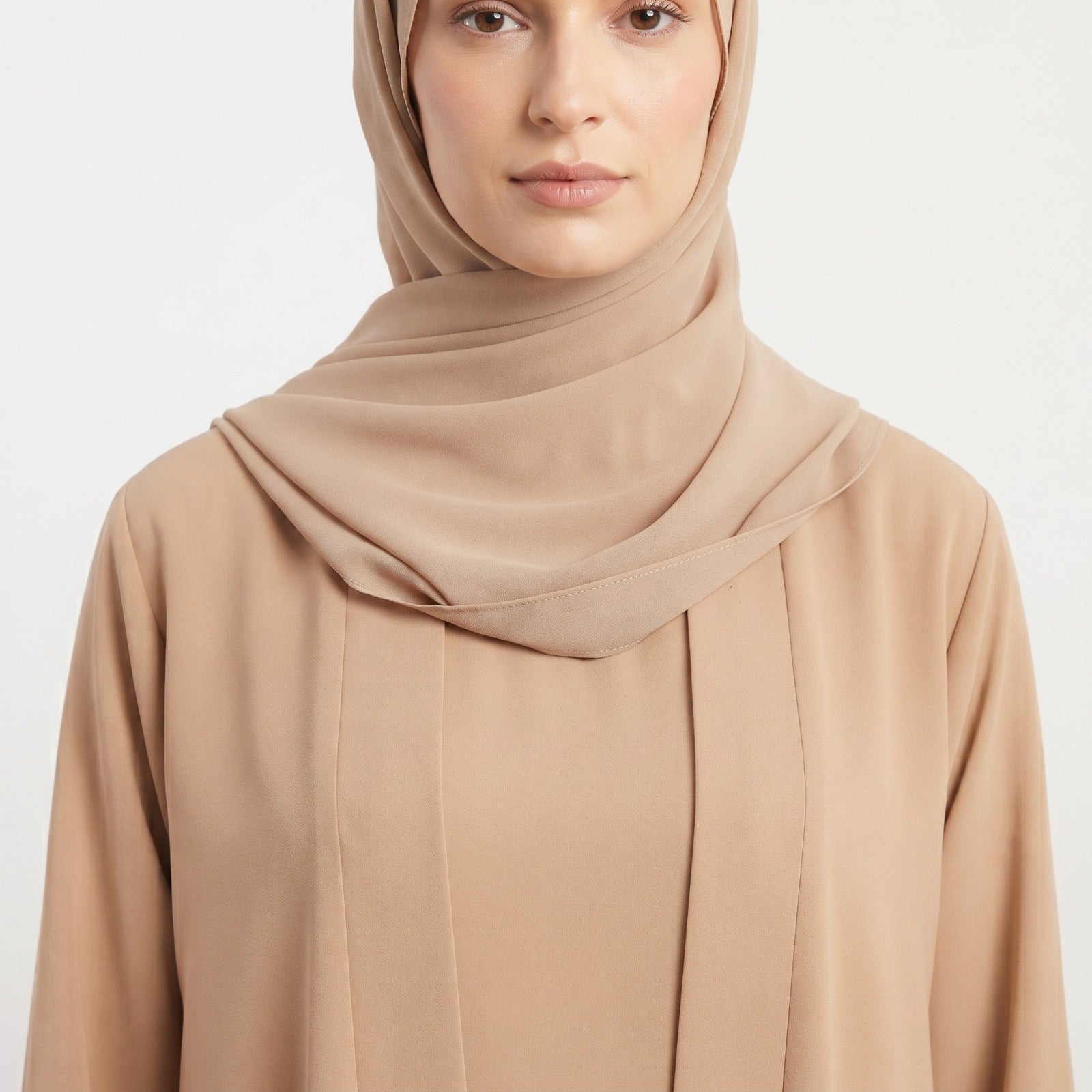 Aira - Kimono Abaya with attached inner - Beige