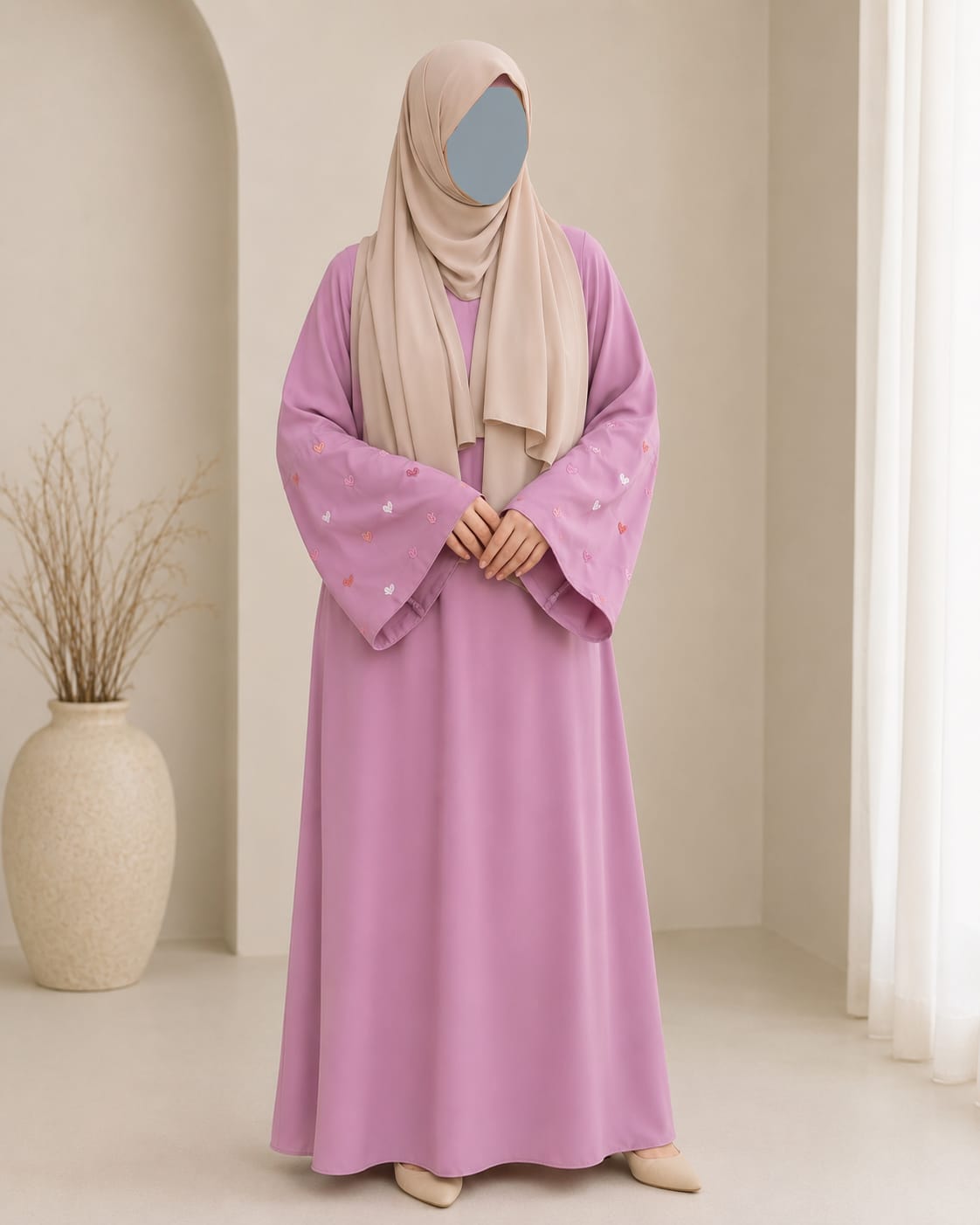 DAISY - Heart Embroidered Abaya