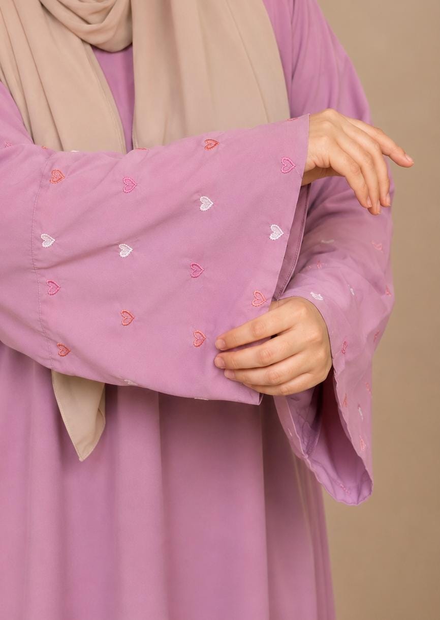 DAISY - Heart Embroidered Abaya