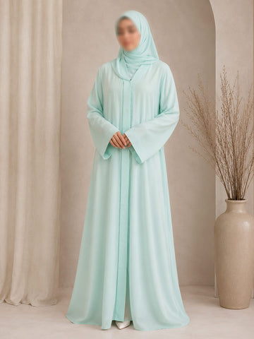 Everyday Front Open Abaya - Aqua