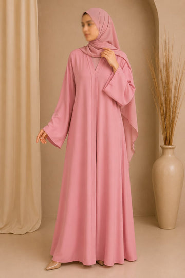 Everyday Front Open Abaya - Blush