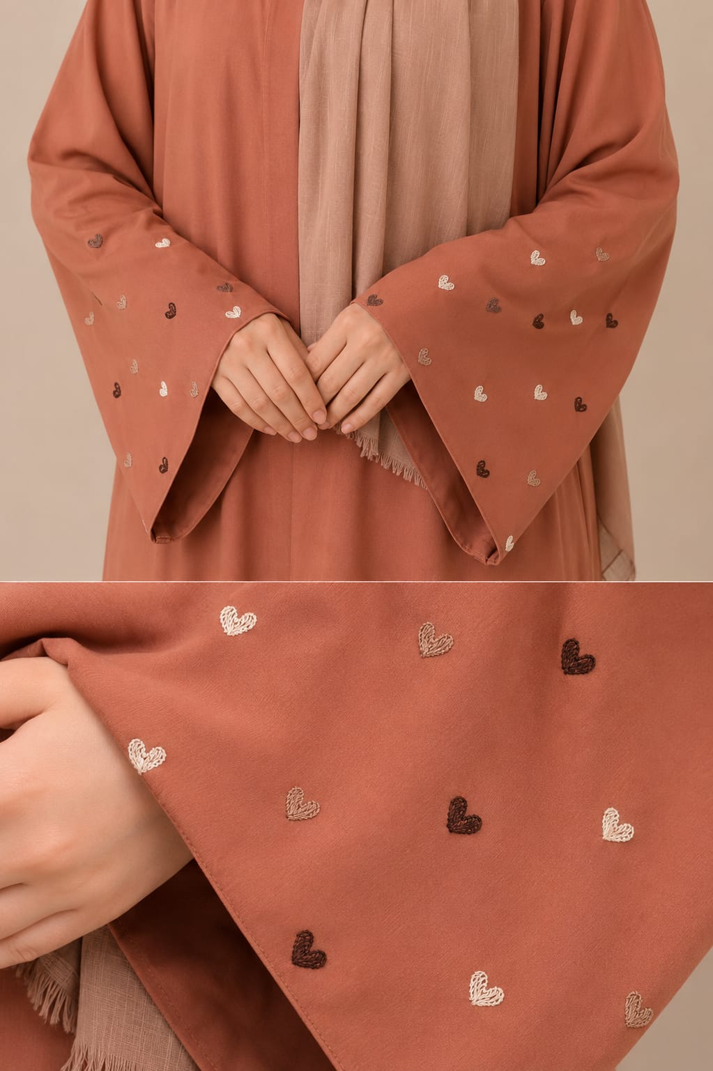 DAISY - Heart Embroidered Abaya