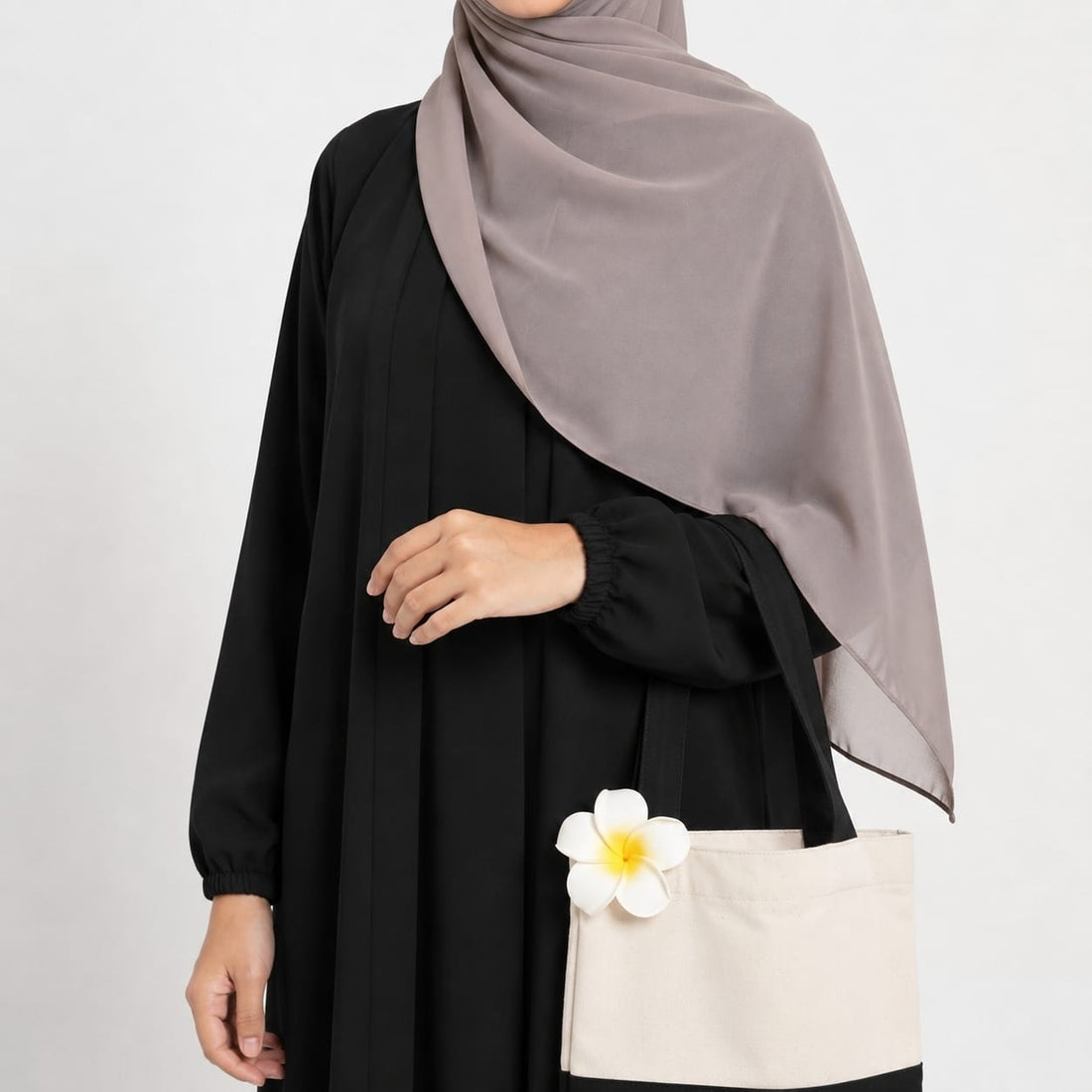 Aira - Kimono Abaya with attached inner - Black