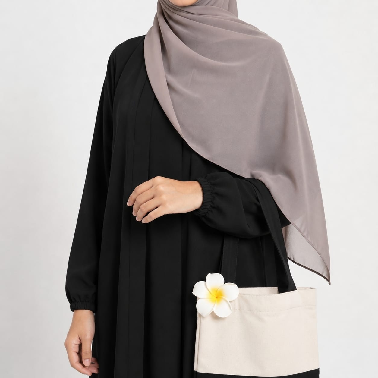 Aira - Kimono Abaya with attached inner - Black