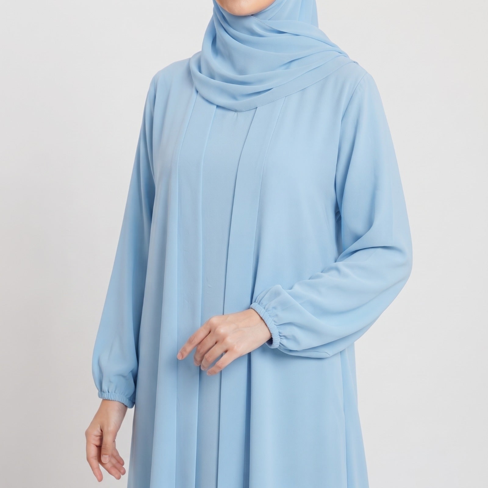 Aira - Kimono Abaya with attached inner - Sky Blue