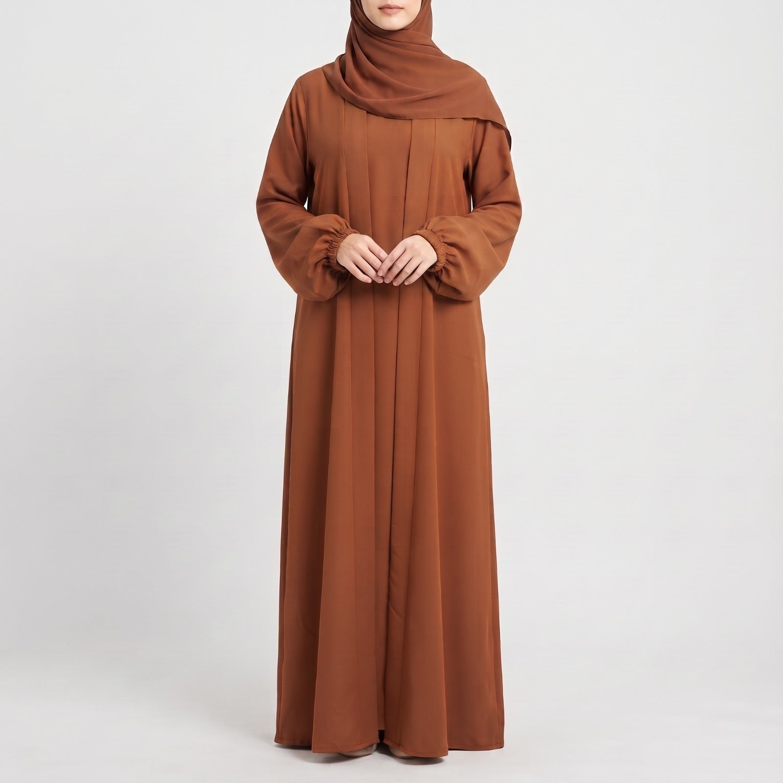 Aira - Kimono Abaya with attached inner - Camel