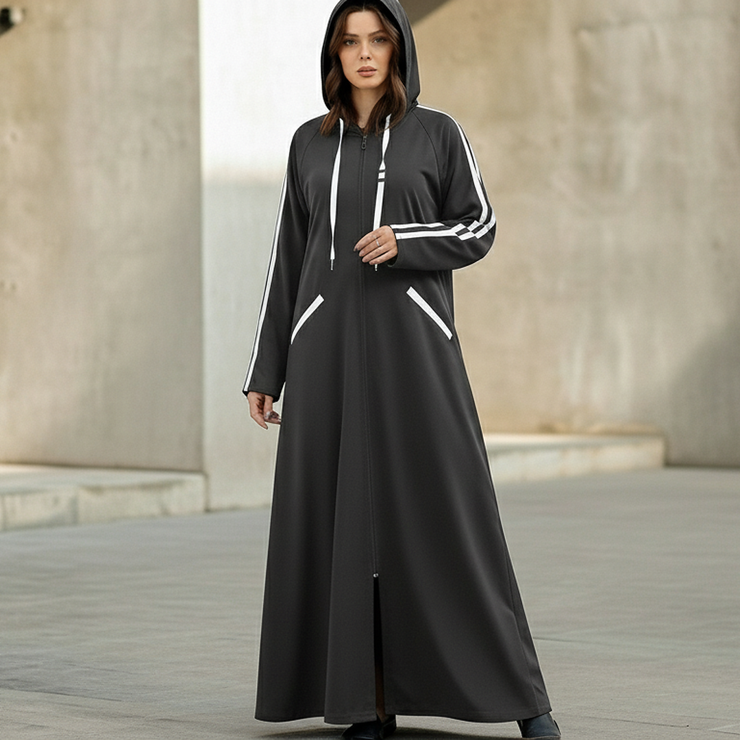 HOODIE ABAYA- GREY
