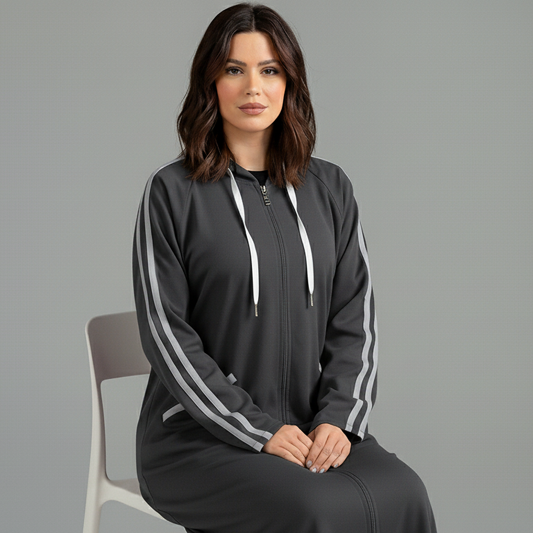 HOODIE ABAYA- GREY