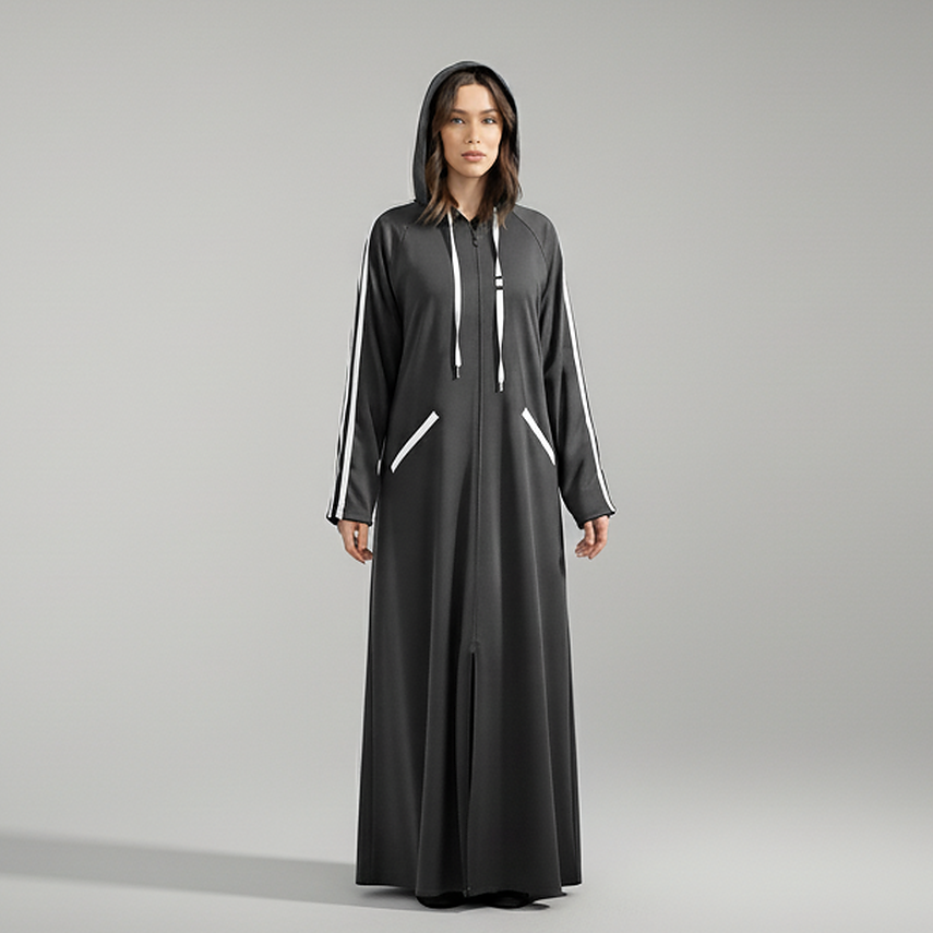 HOODIE ABAYA- GREY