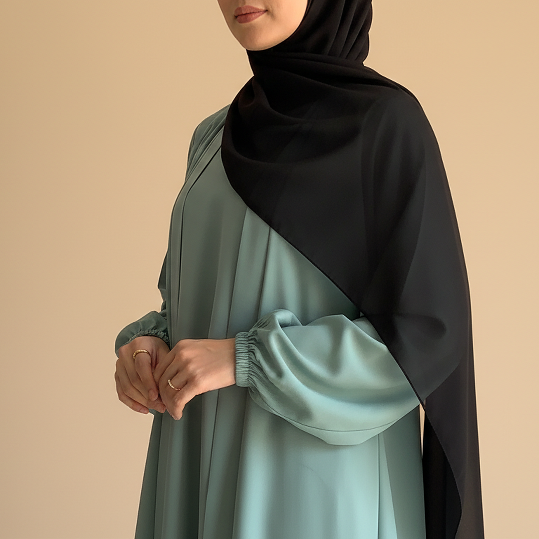 Aira - Kimono Abaya with attached inner - Sage