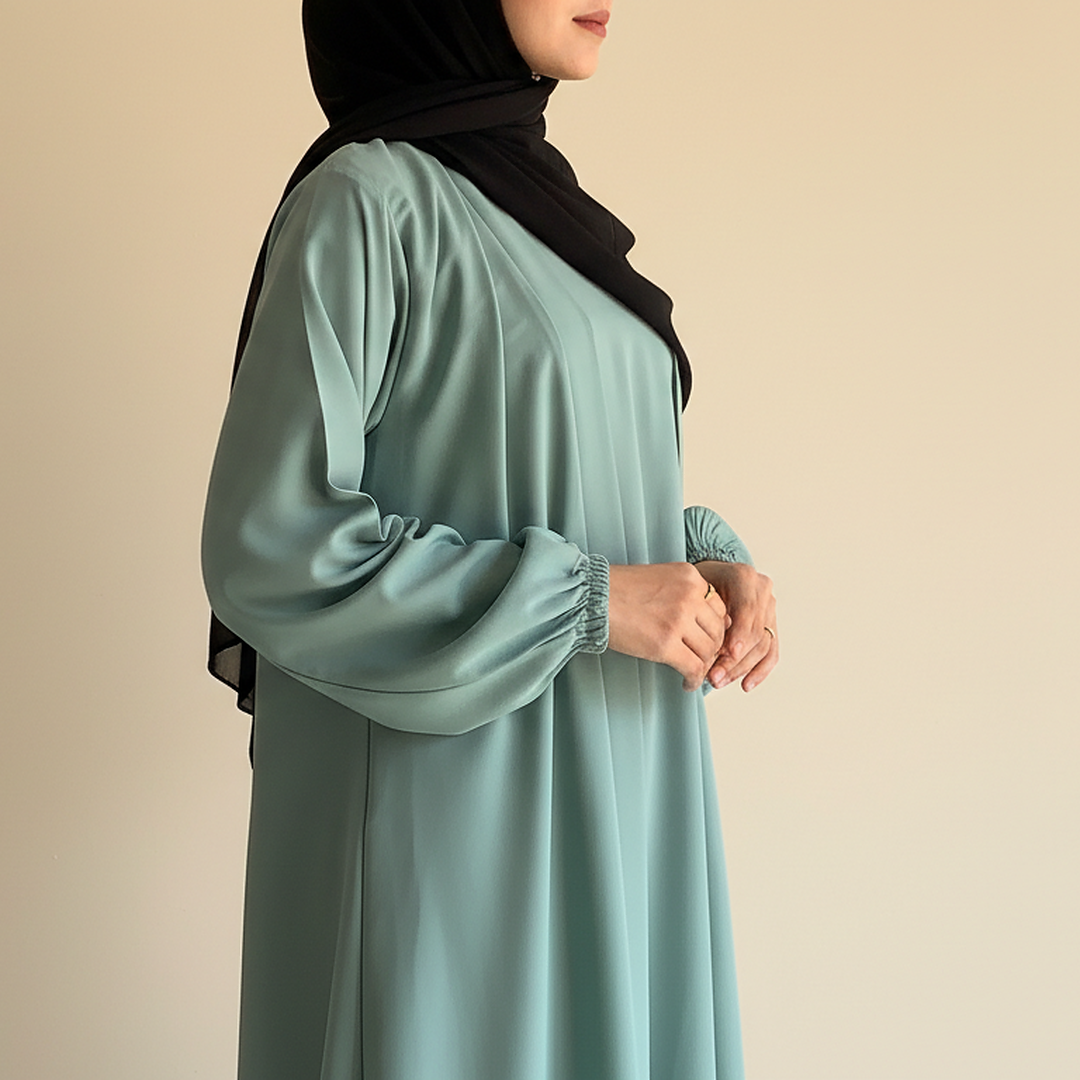 Aira - Kimono Abaya with attached inner - Sage