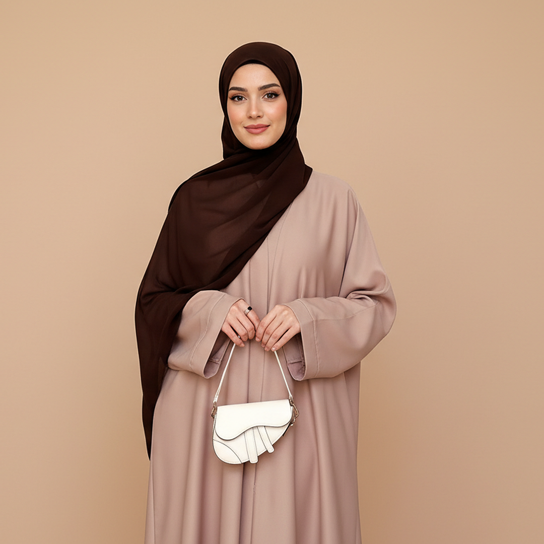 Everyday Front Open Abaya - Beige