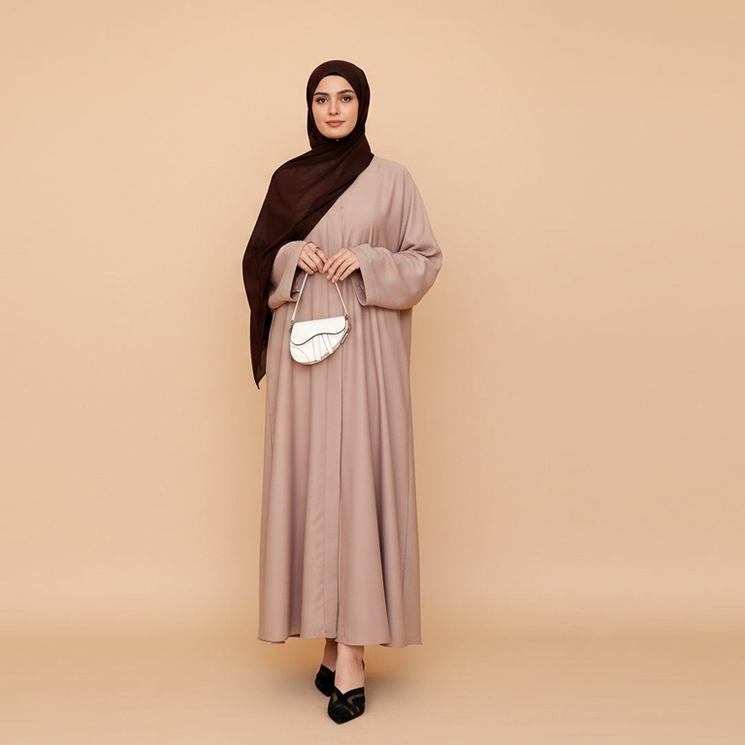 Everyday Front Open Abaya - Beige