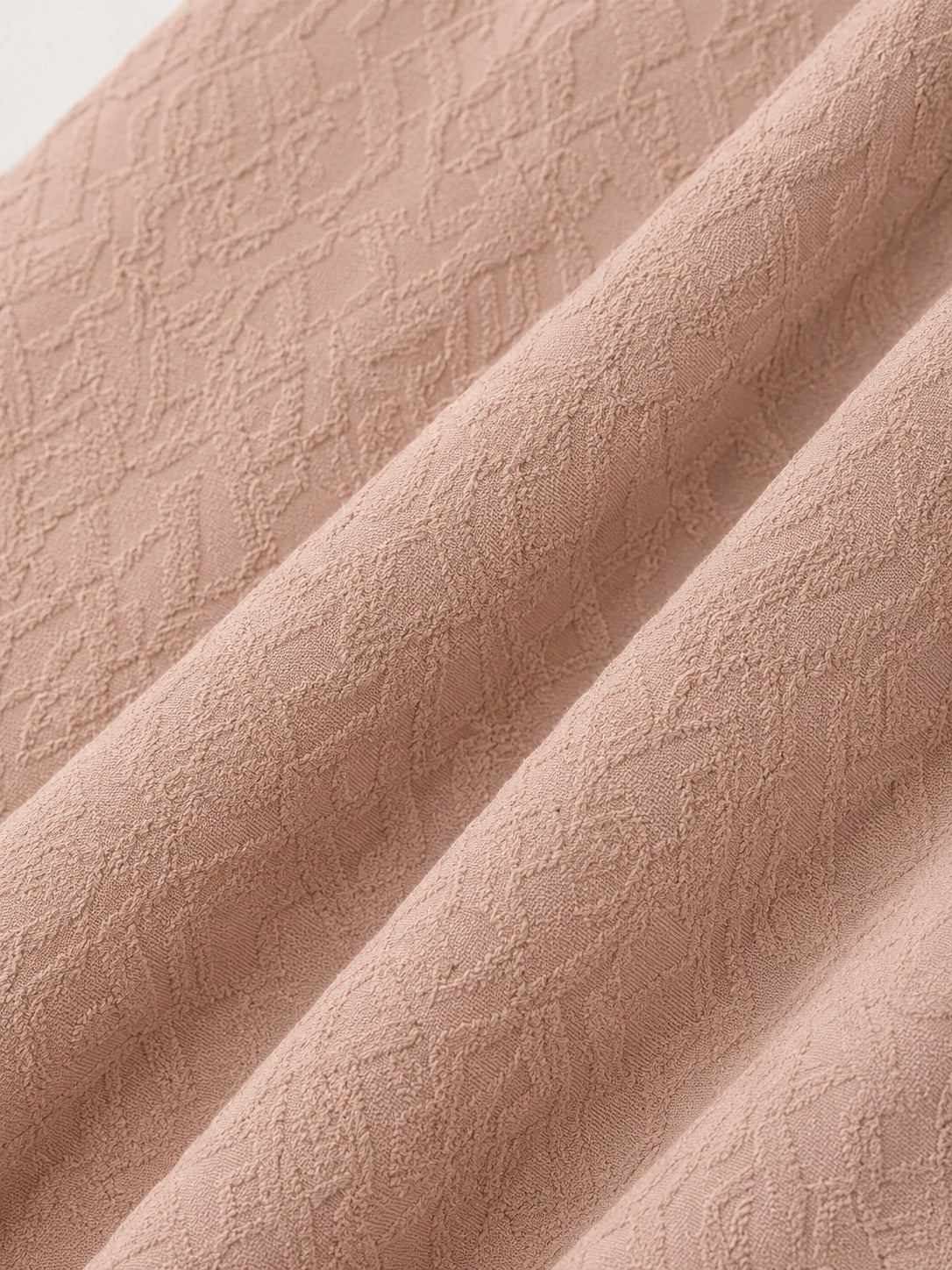 Textured Hooded Abaya-Blush Rose