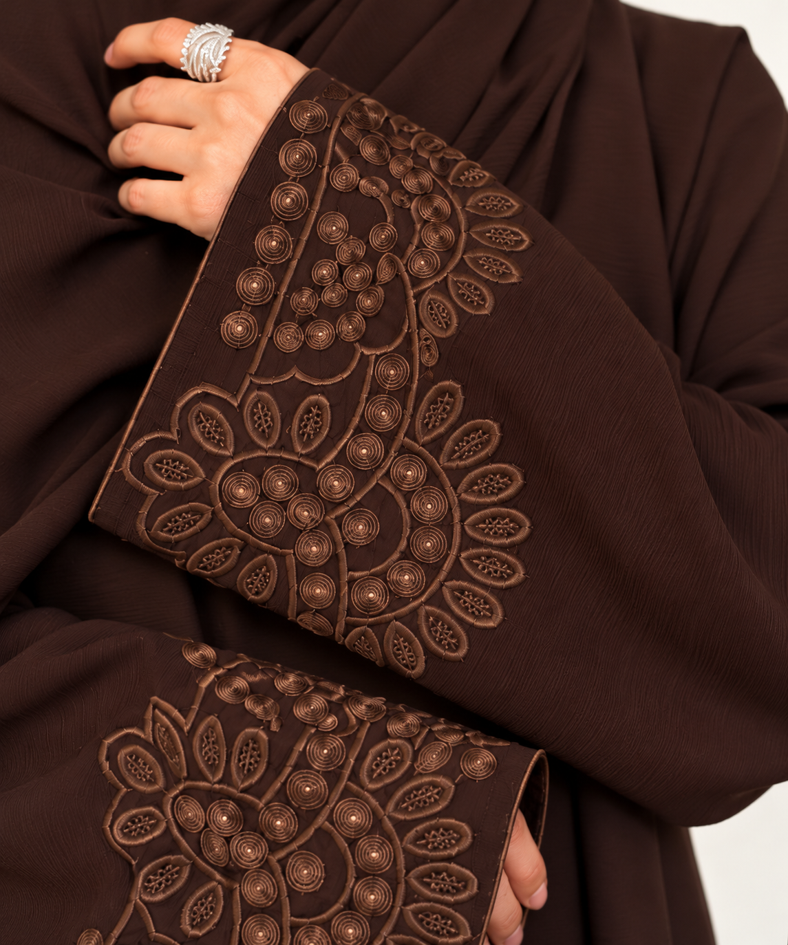 Cocoa Embroidered Abaya