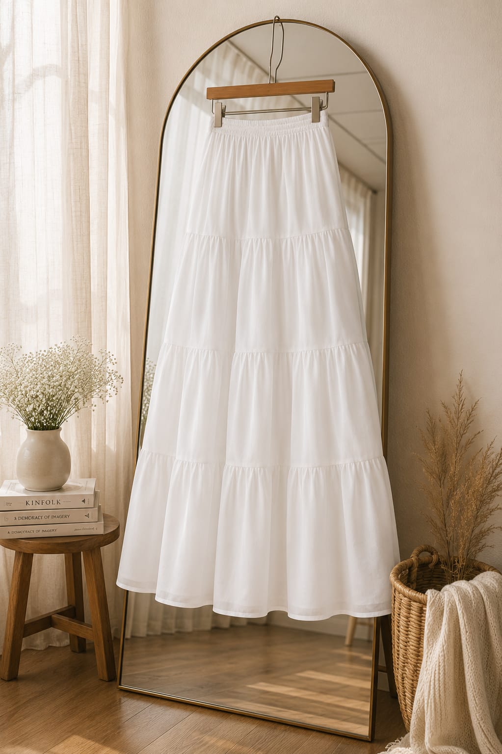 Daizy -3 Tiered Chiffon Skirt - White