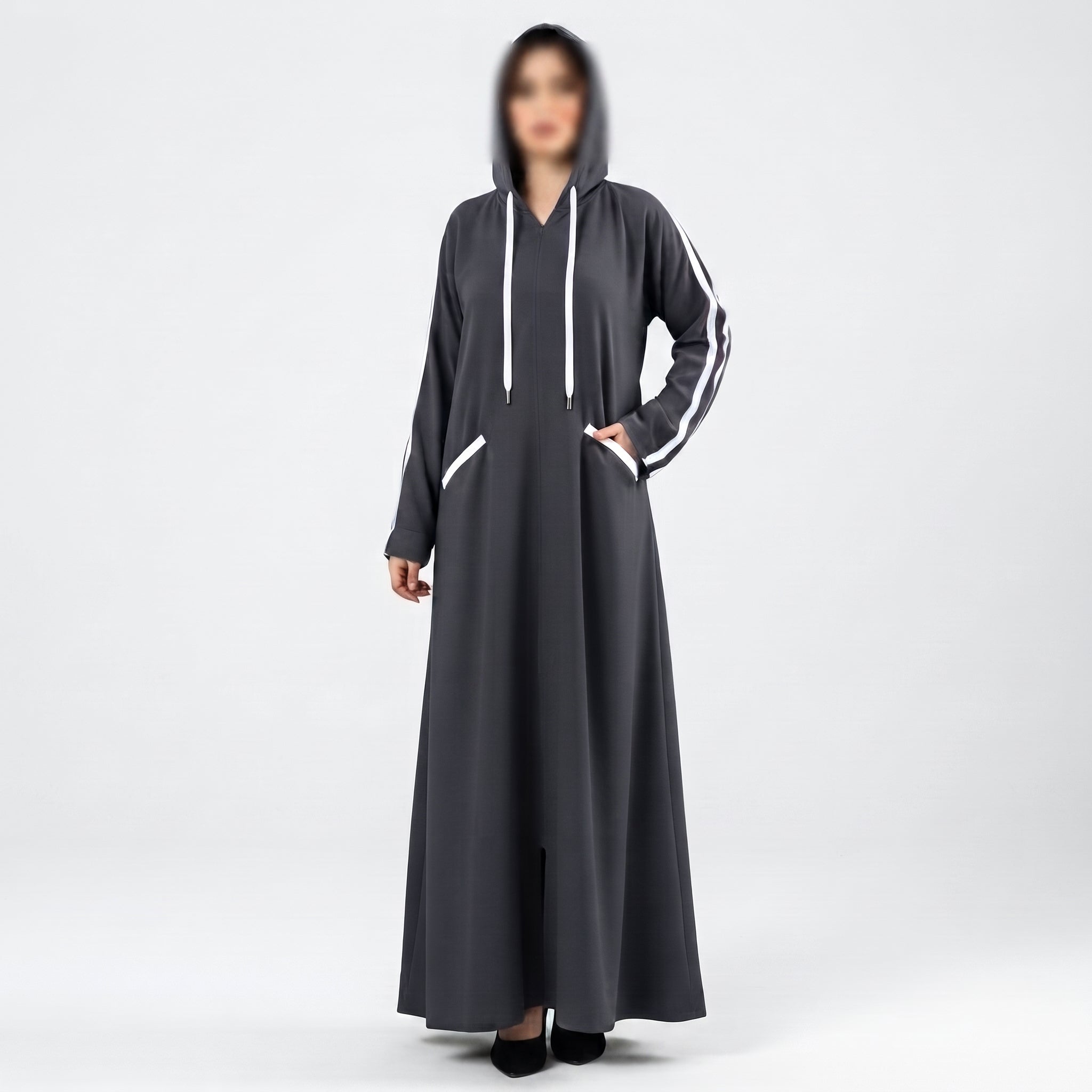 HOODIE ABAYA- GREY