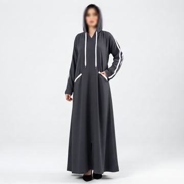 HOODIE ABAYA- GREY