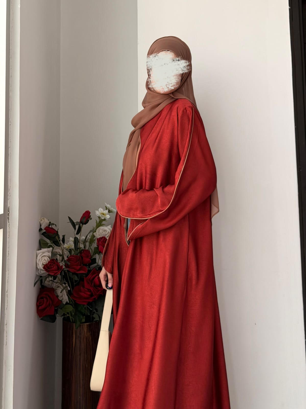 Textured Scallop Coat-Rust