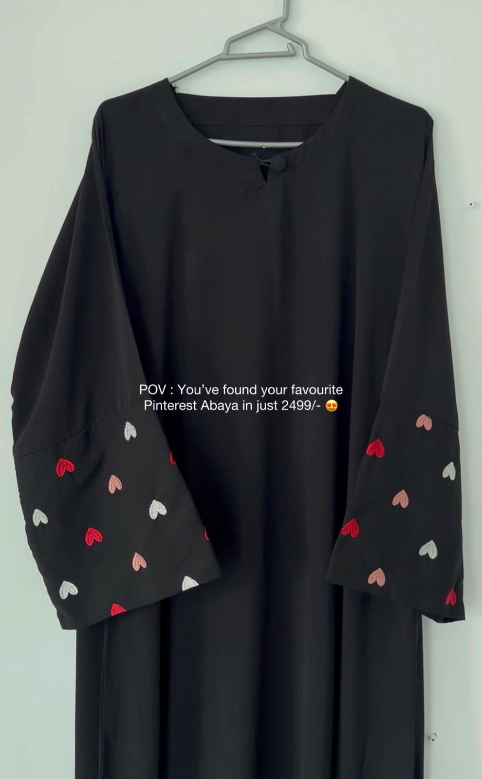 Heart Embroidered Abaya