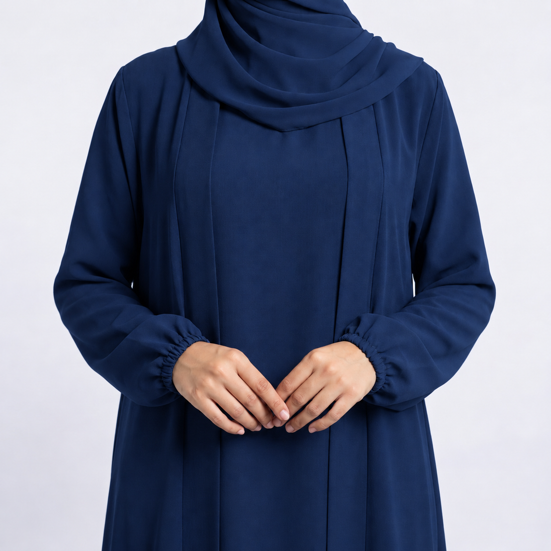 Aira - Kimono Abaya with attached inner - Navy Blue