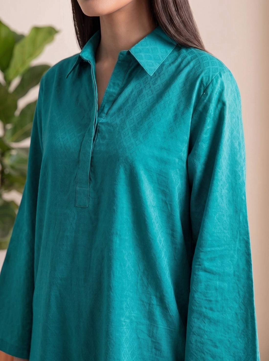 SOLACE- 2PC COTTON COORD SET- TEAL