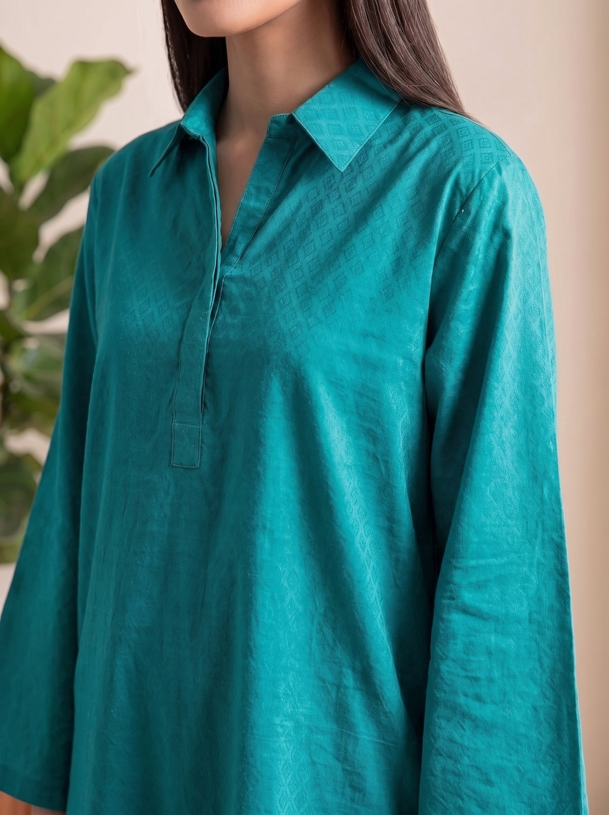 SOLACE- 2PC COTTON COORD SET- TEAL