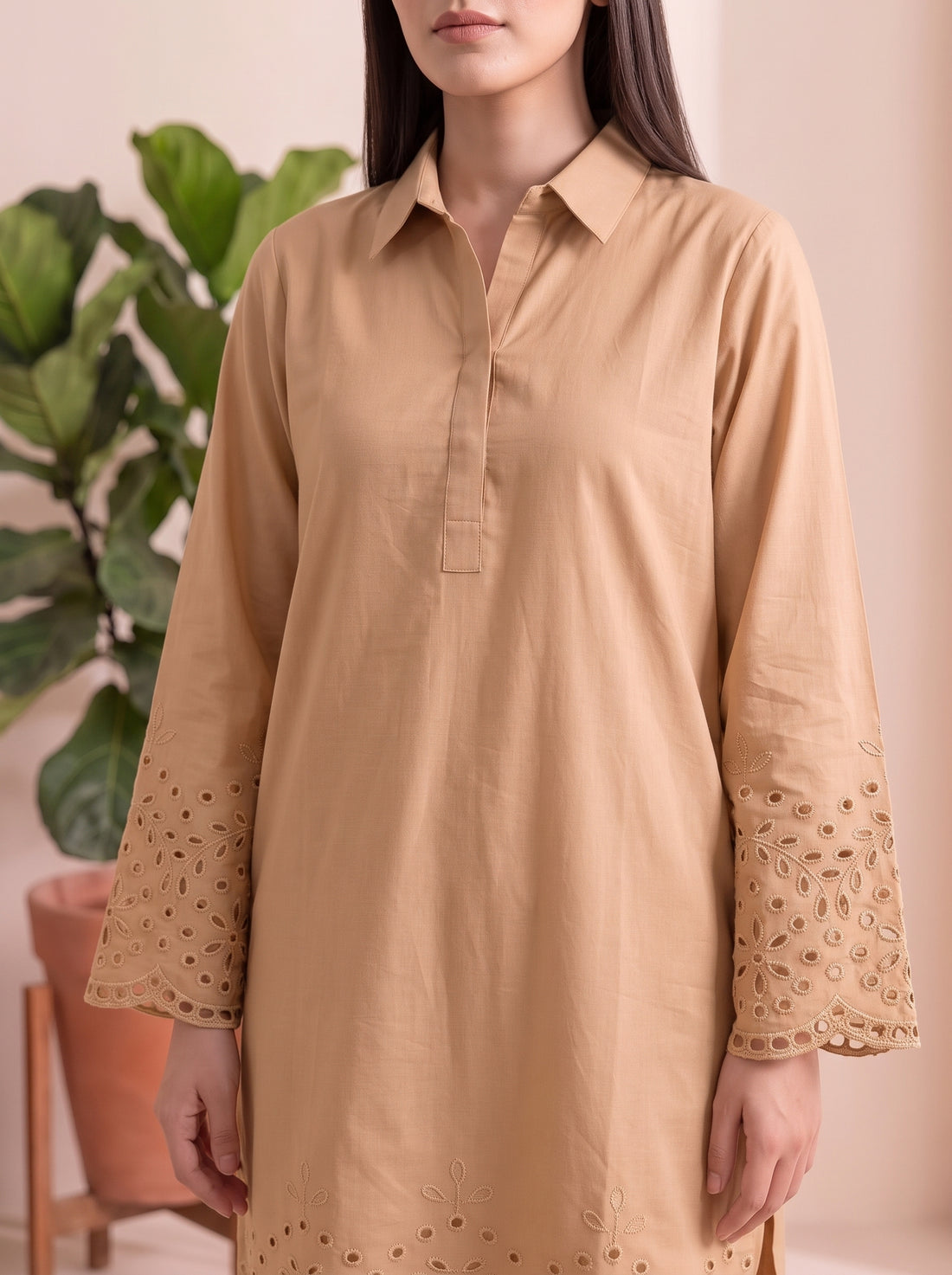 NURA - 2PC COTTON COORD SET- SKIN
