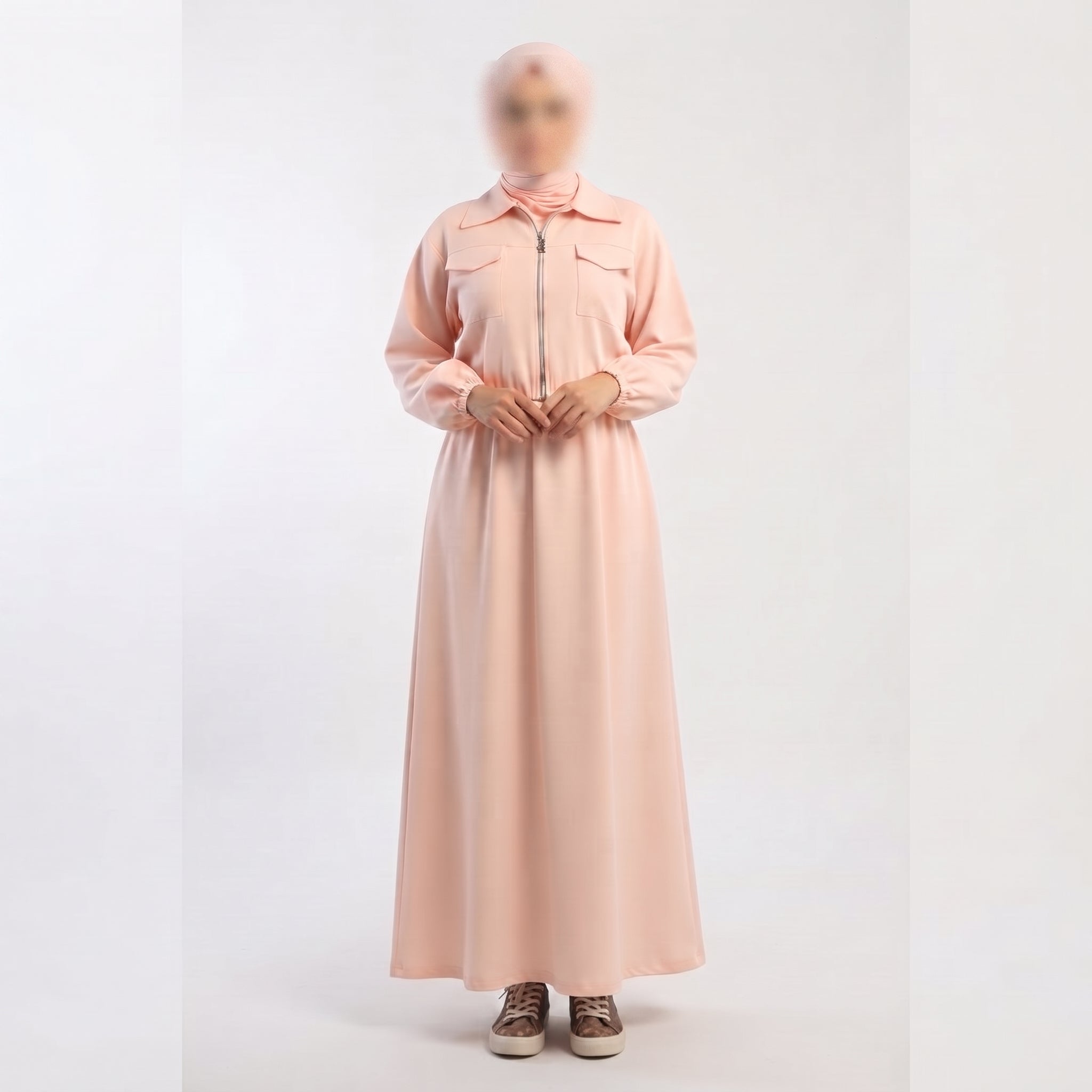 Two-Piece Fleece Modest Set â?? Cream