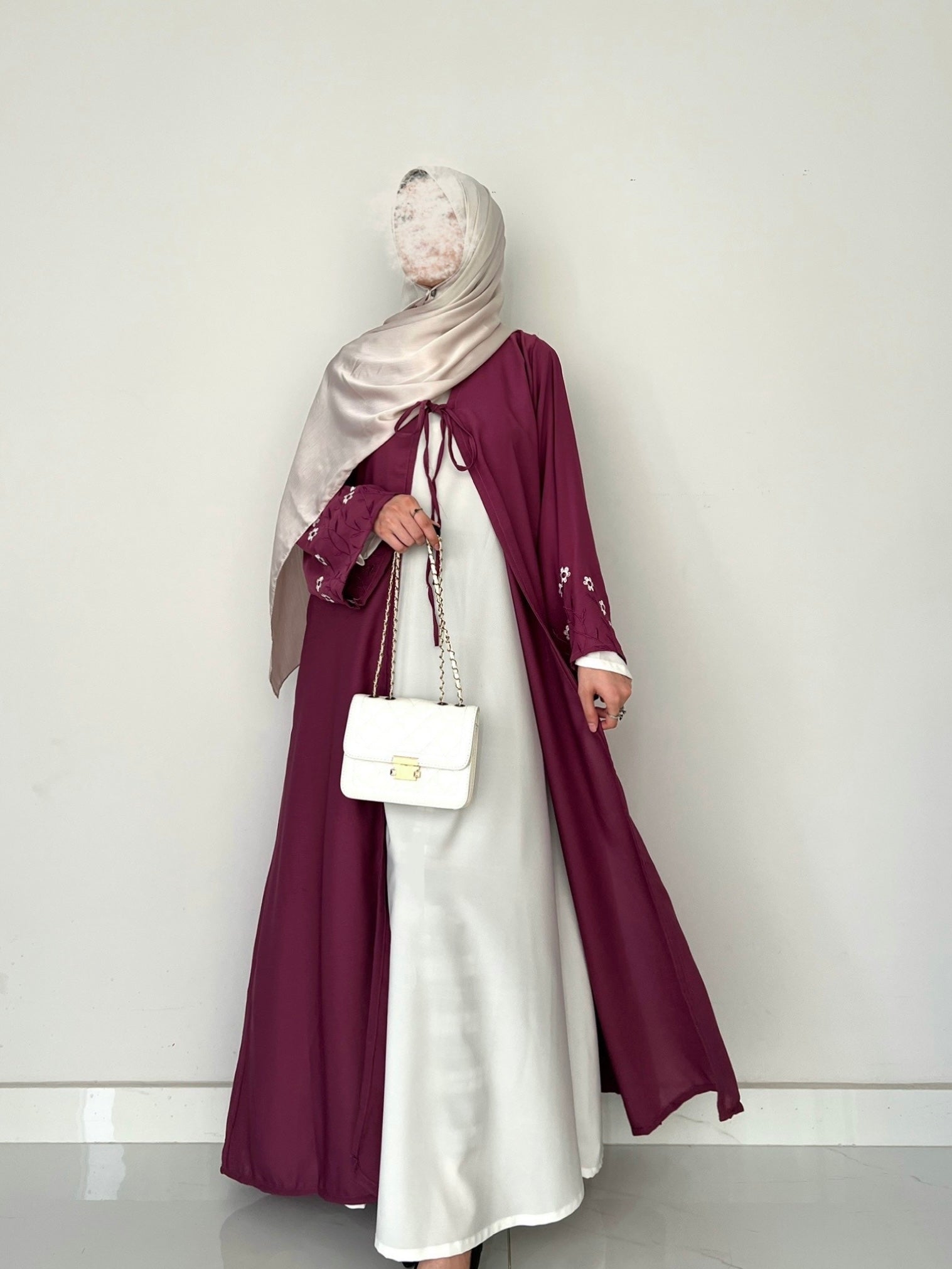 Layered Mist Robe Meadow Mist - Robe Style Abaya - Plum – the-stylefits