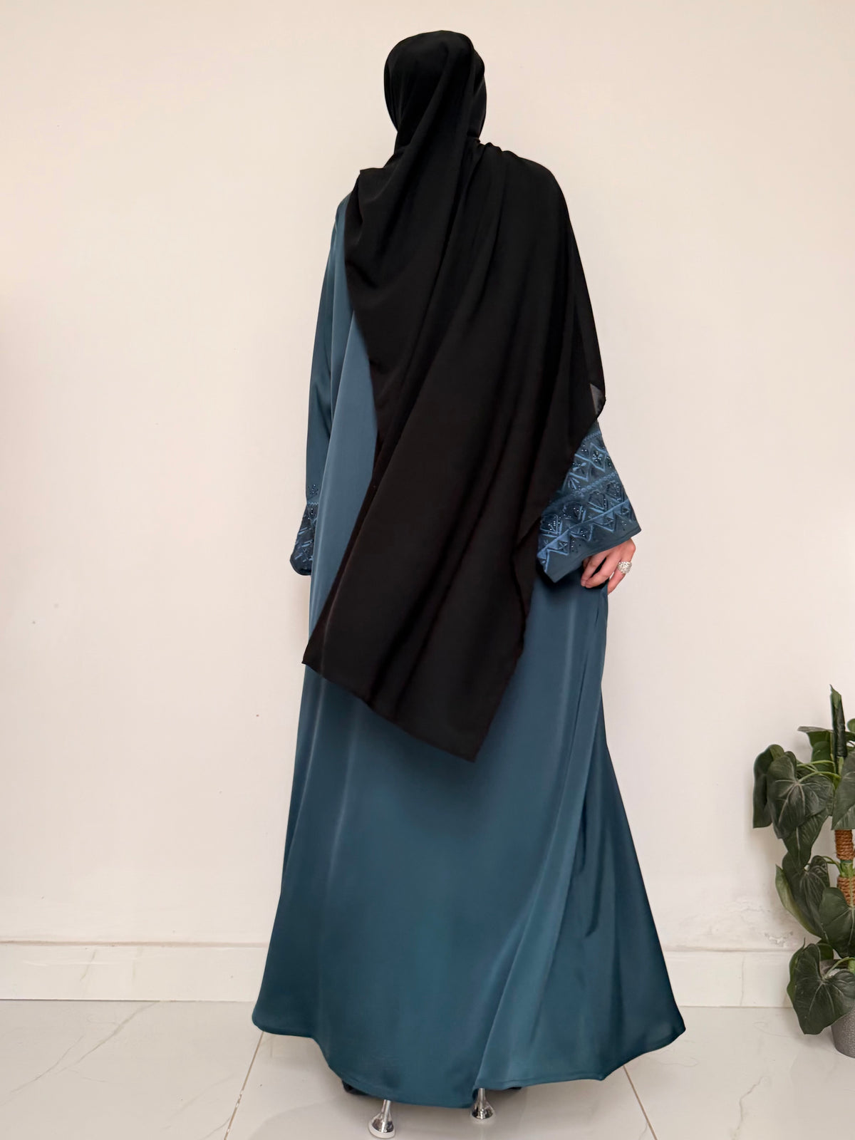 Lantern - Embroidered Abaya with Stonework