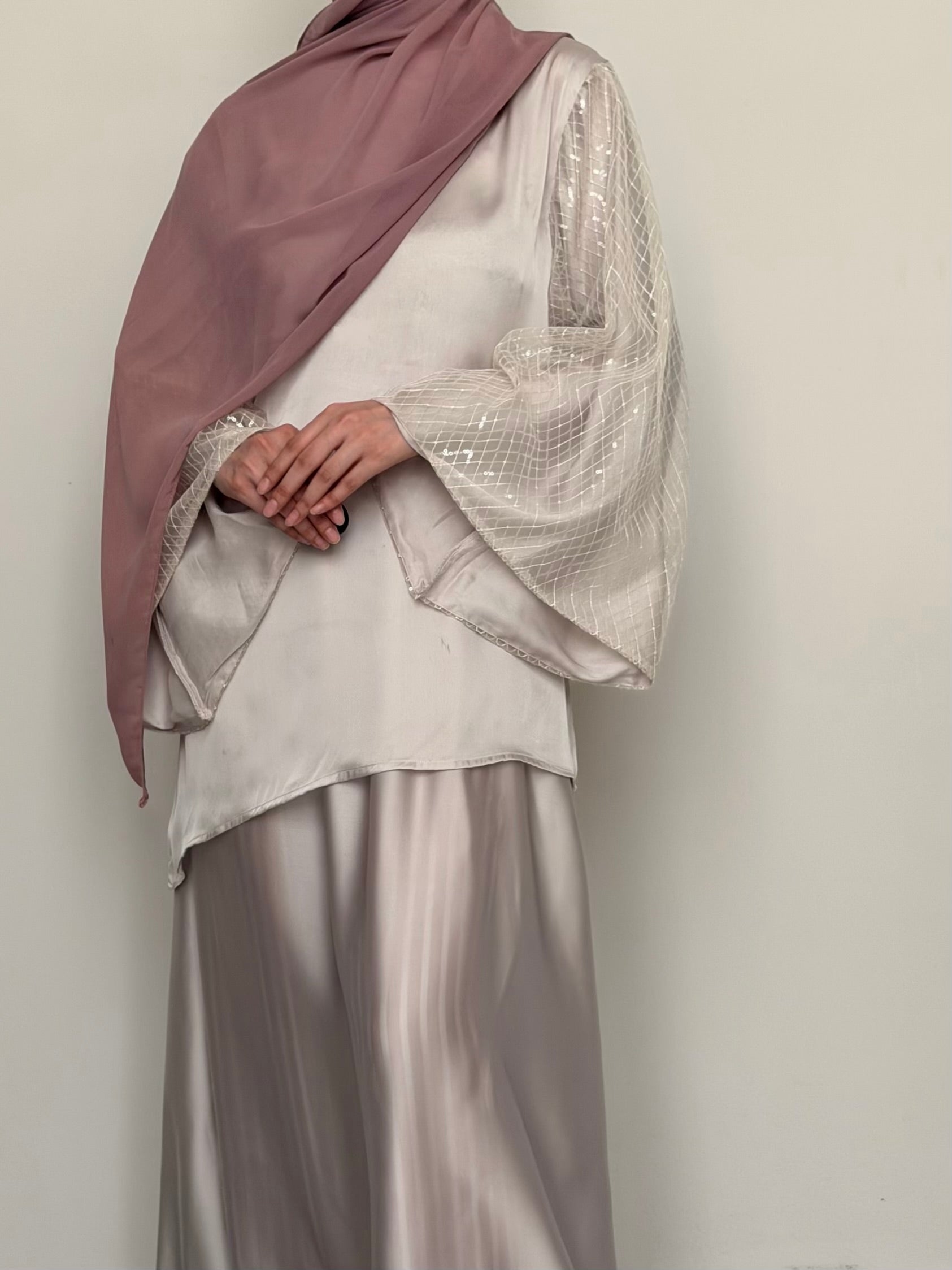 The Satin Ivory Skirt Set