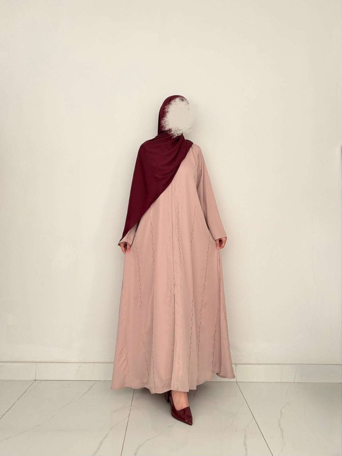 Rosé Gold Embroidered Abaya