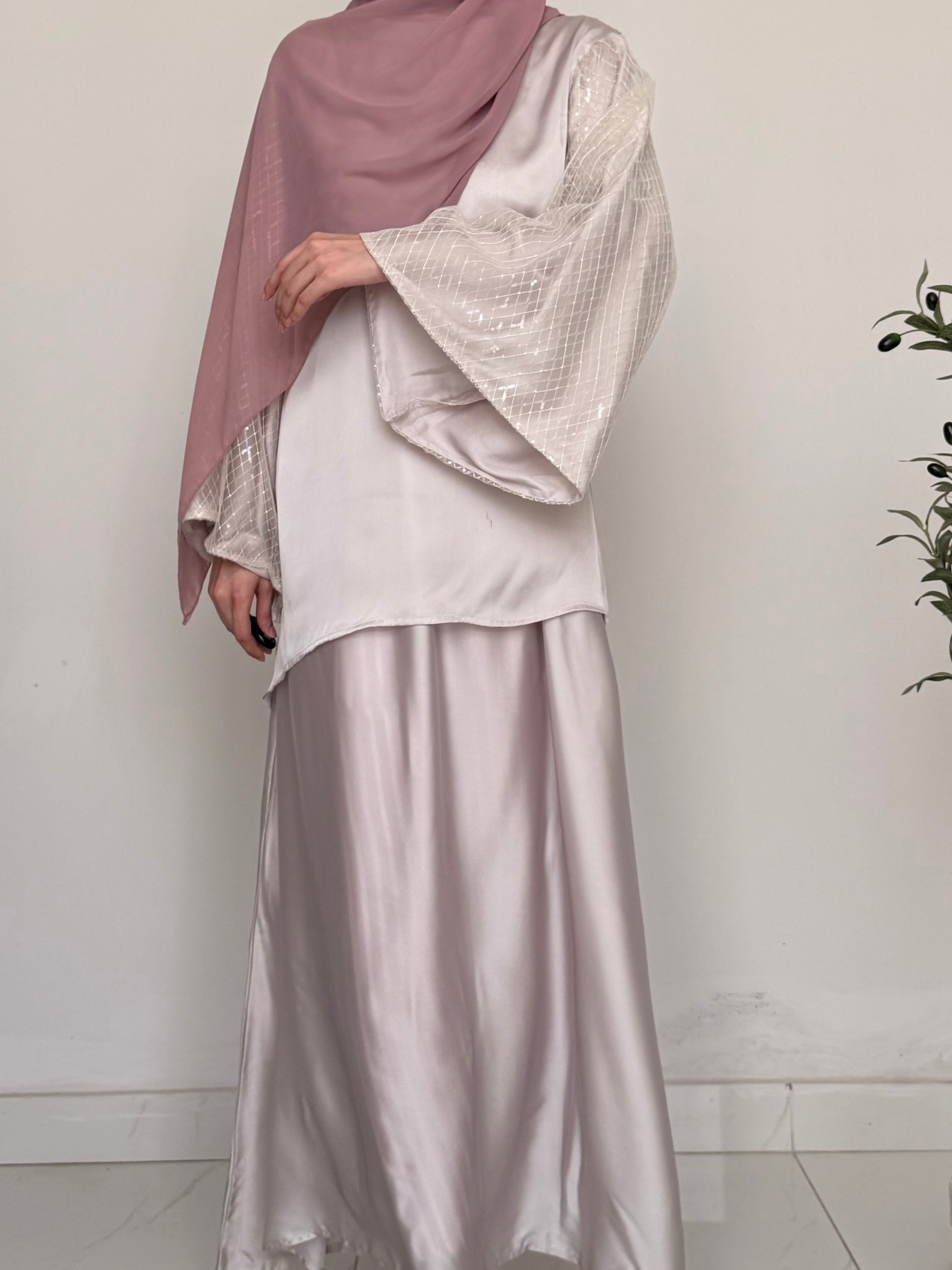 The Satin Ivory Skirt Set
