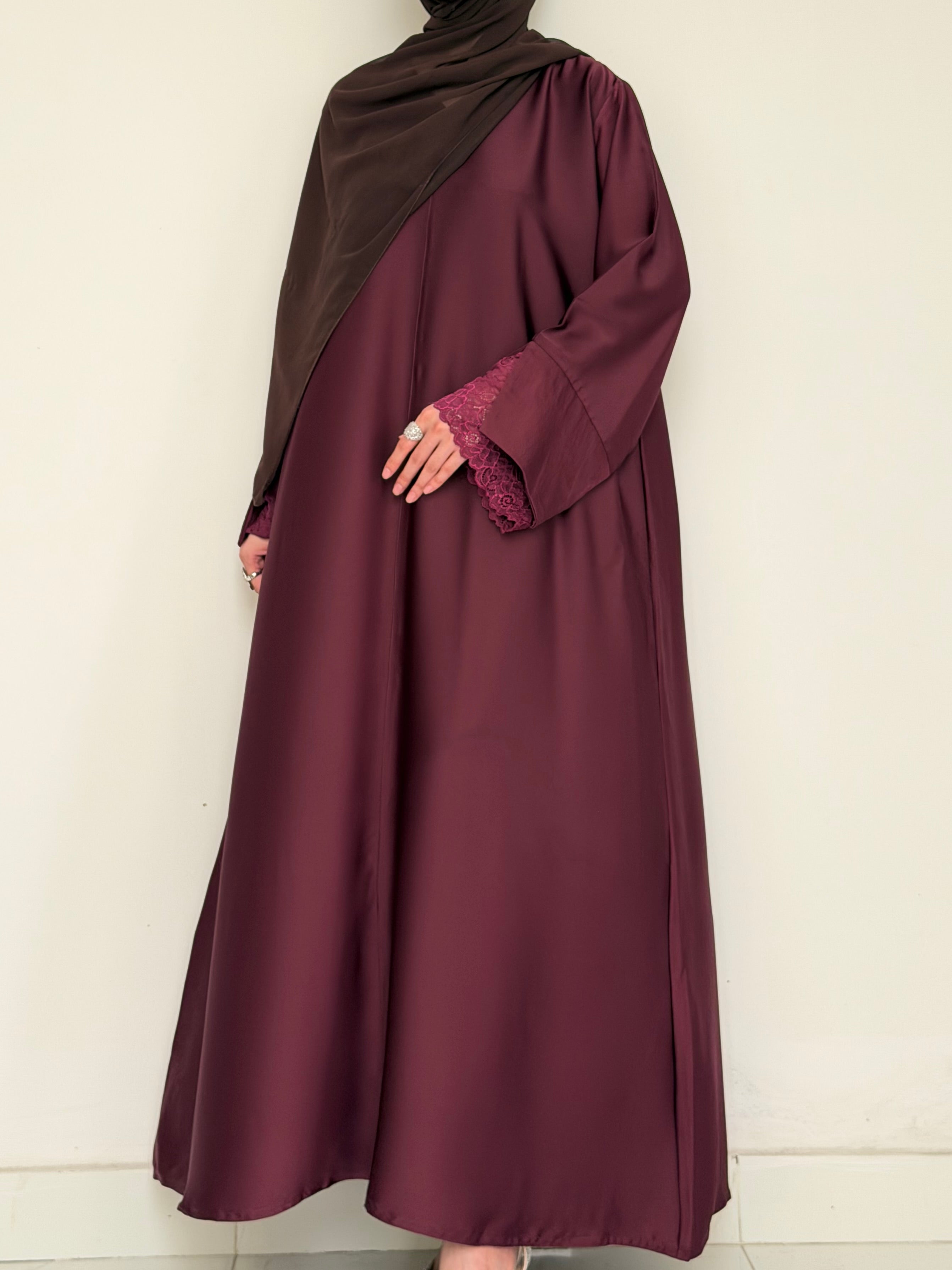 Mira Lace Abaya - Vine
