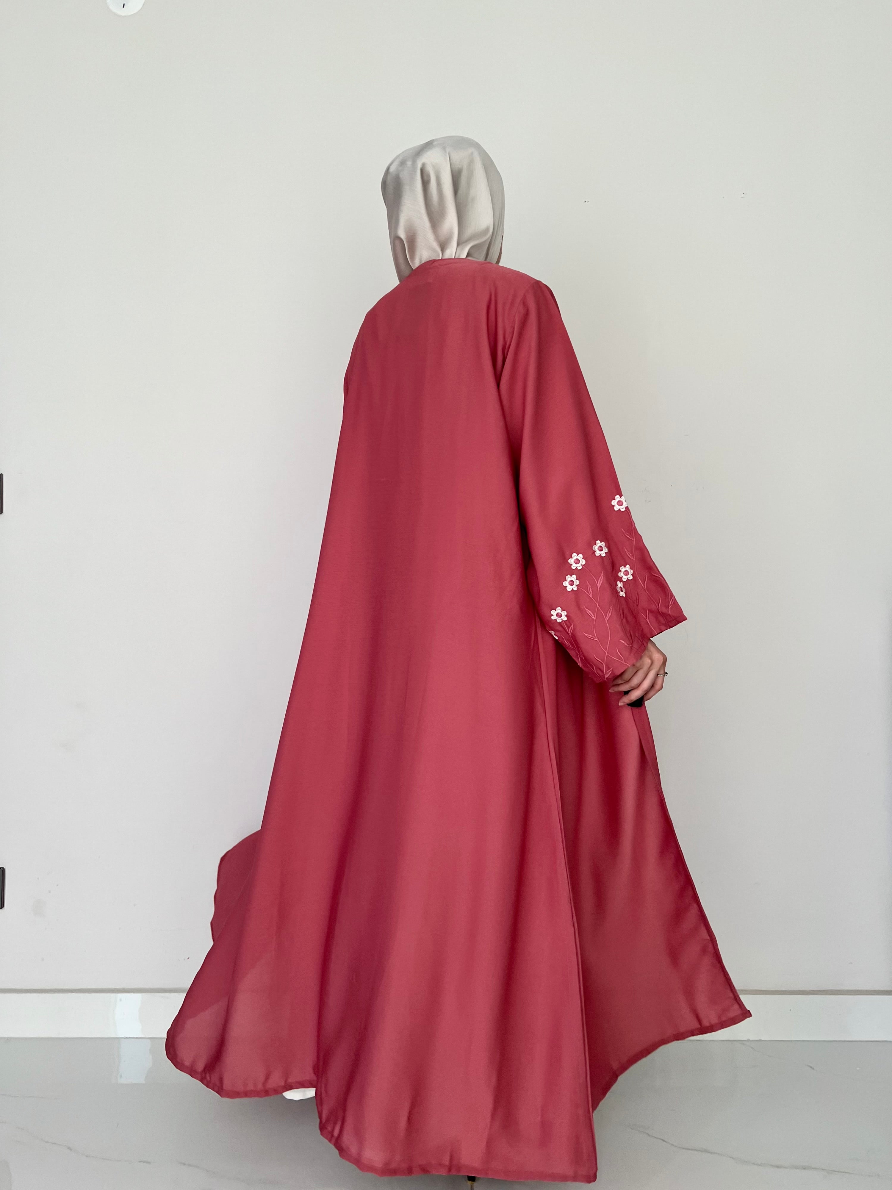 Meadow Mist - Robe Style Abaya - Blush