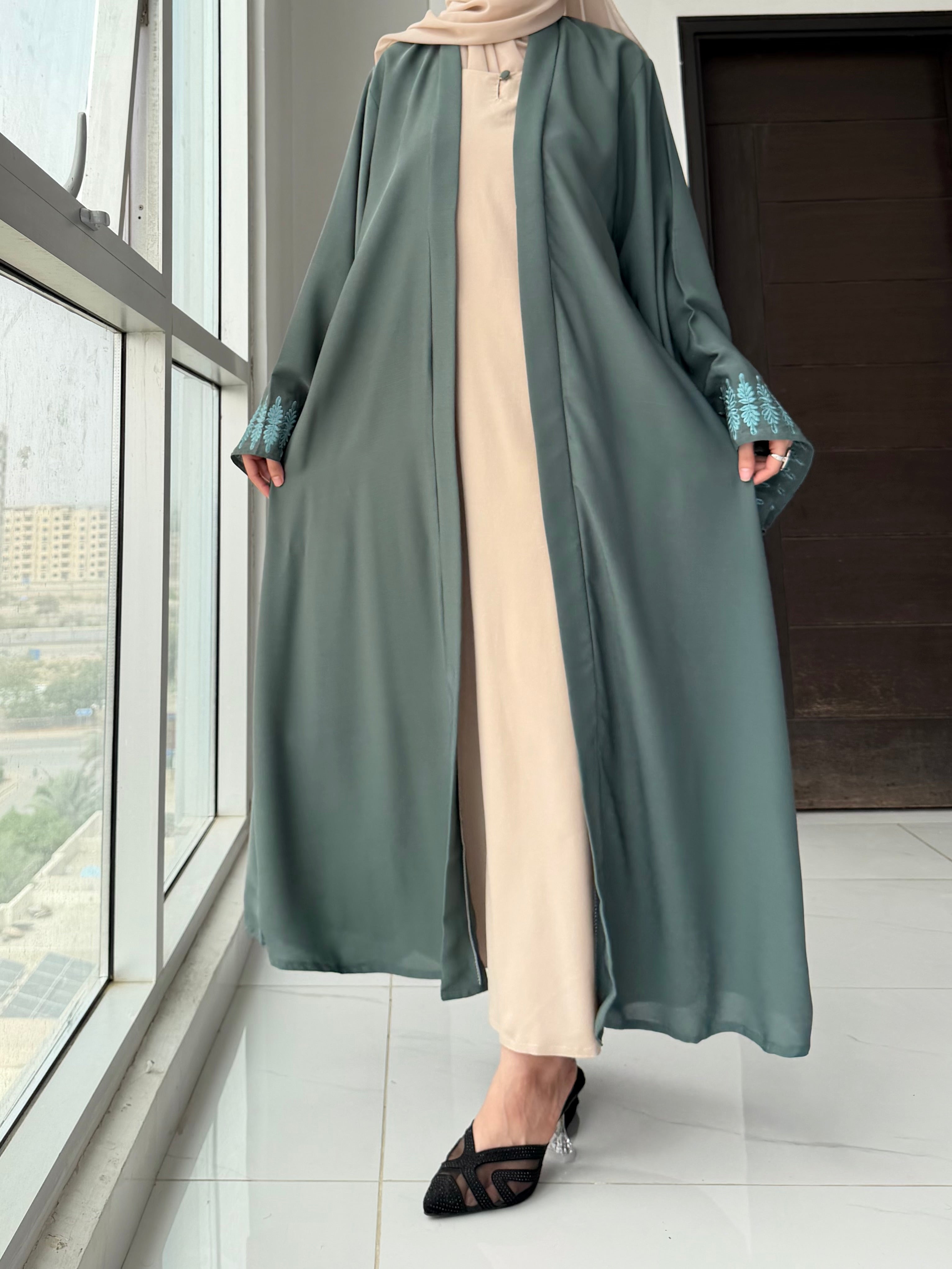 Sage Bloom Kimono Abaya
