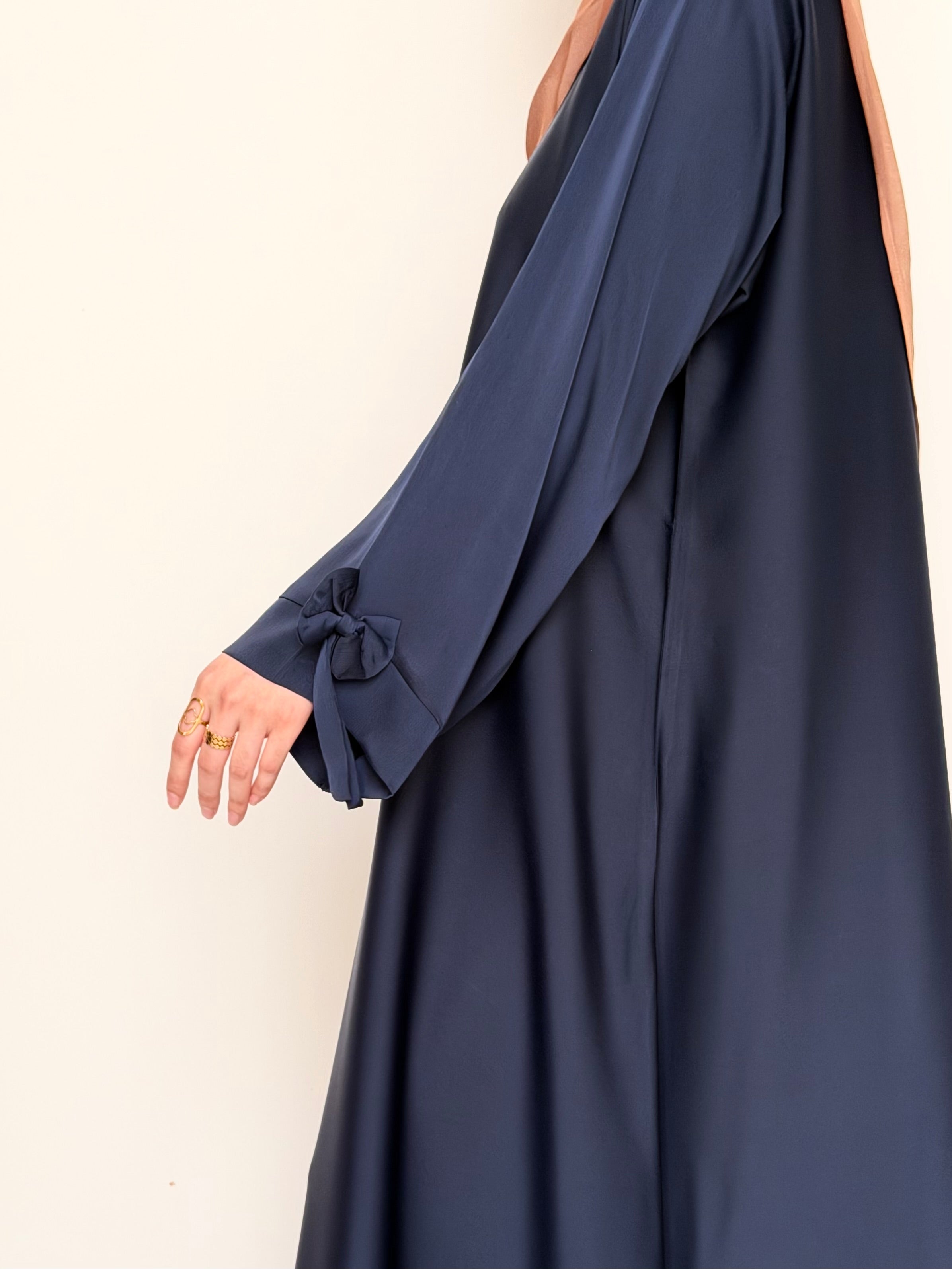 Bow-Knot Abaya - Navy