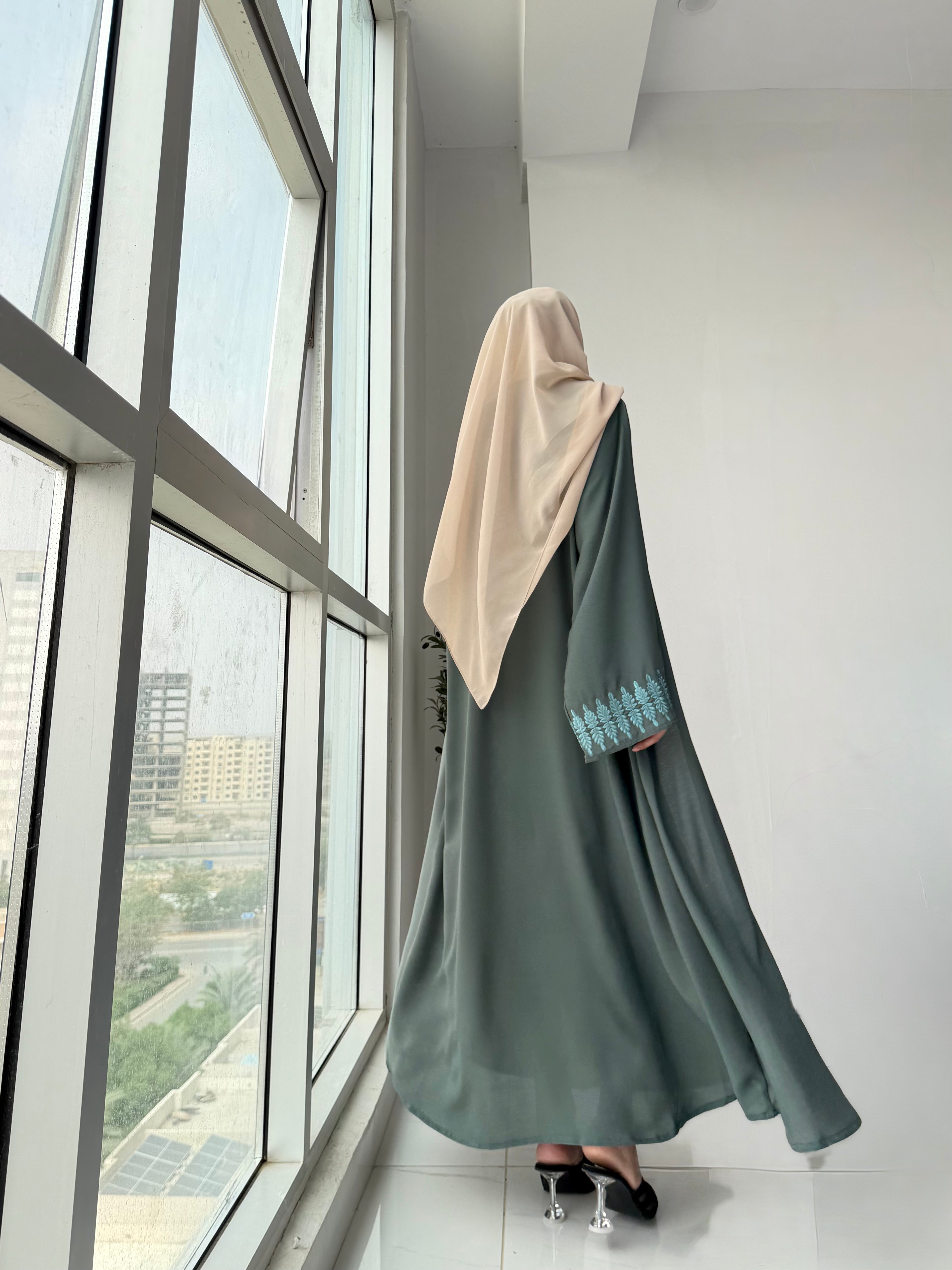 Sage Bloom Kimono Abaya