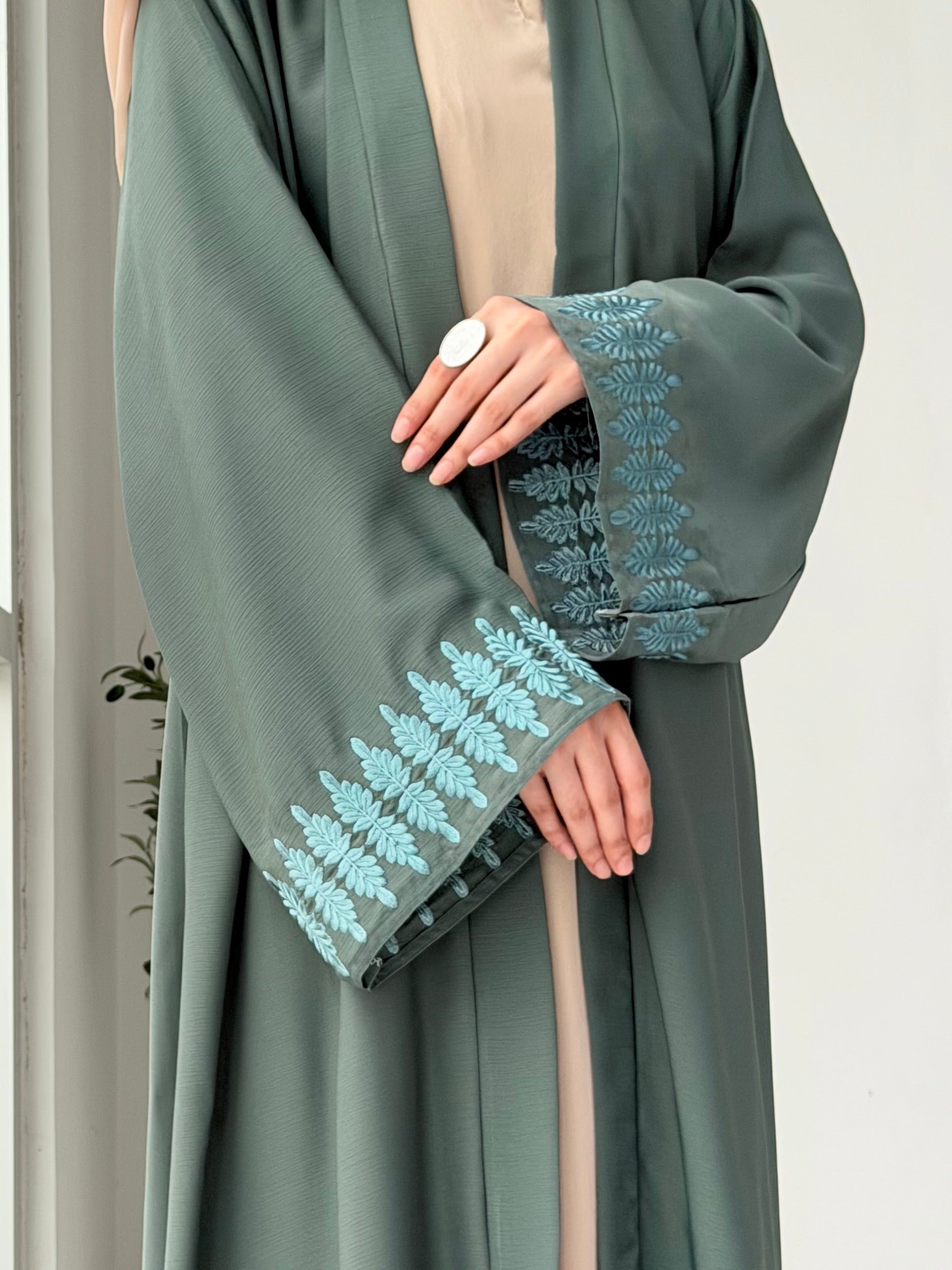 Sage Bloom Kimono Abaya
