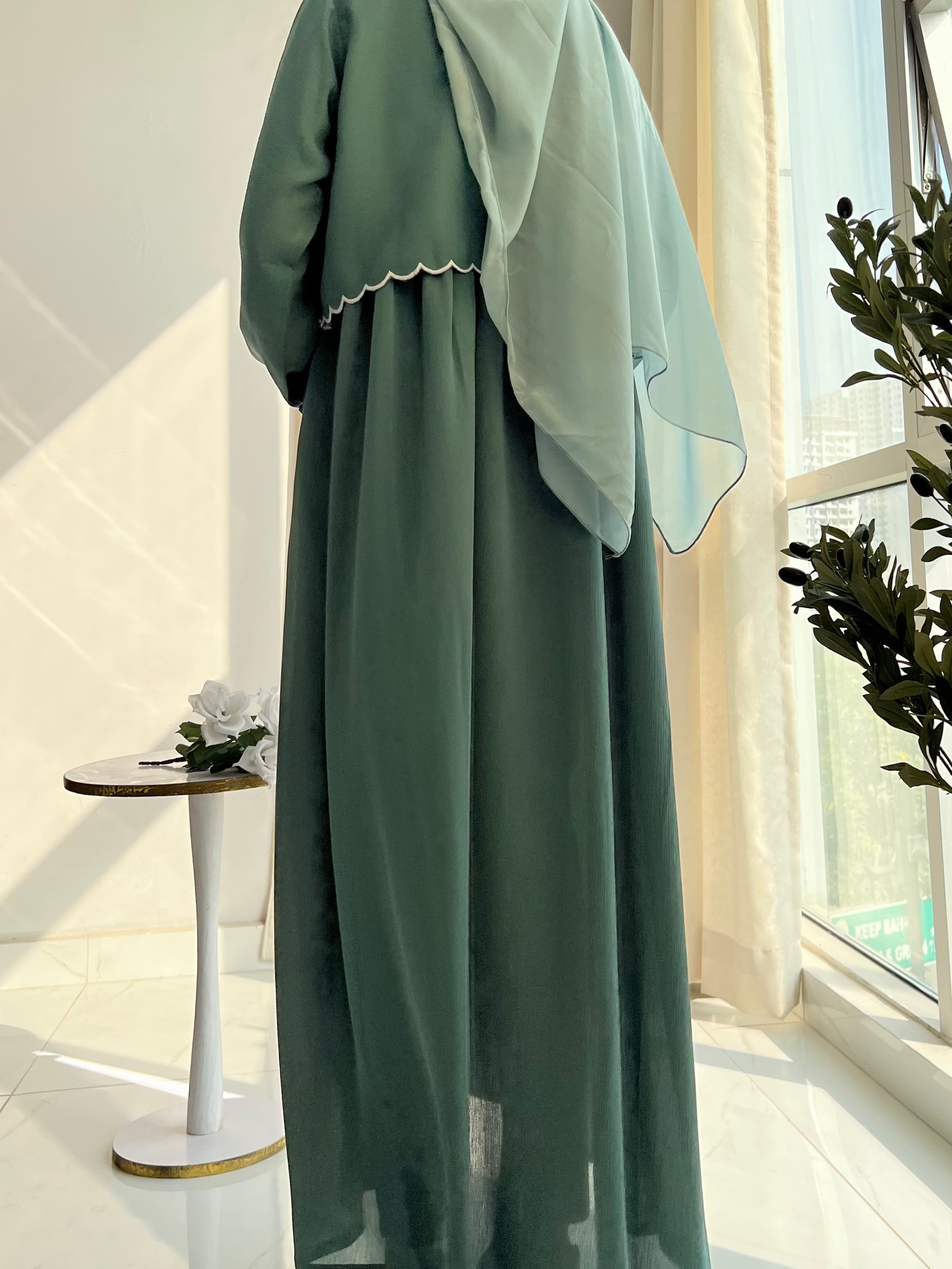 AYLIN - Cutwork Elegance Dress - Emerald