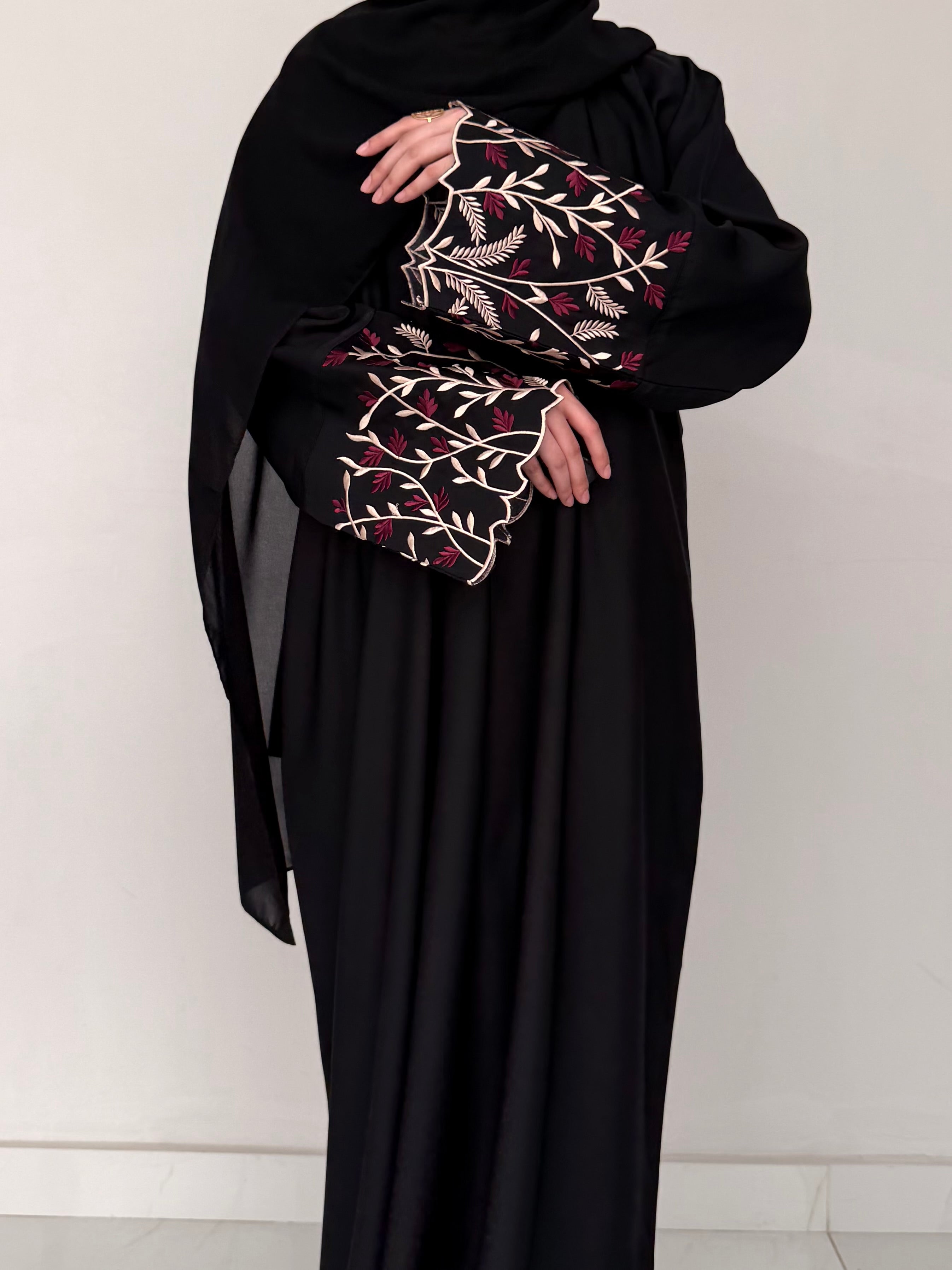 Vine Sleeve Embroidered Abaya