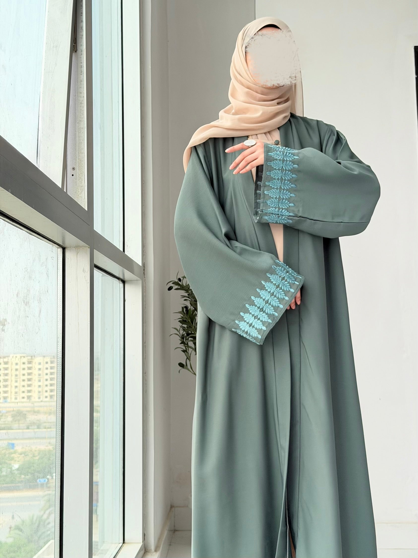Sage Bloom Kimono Abaya